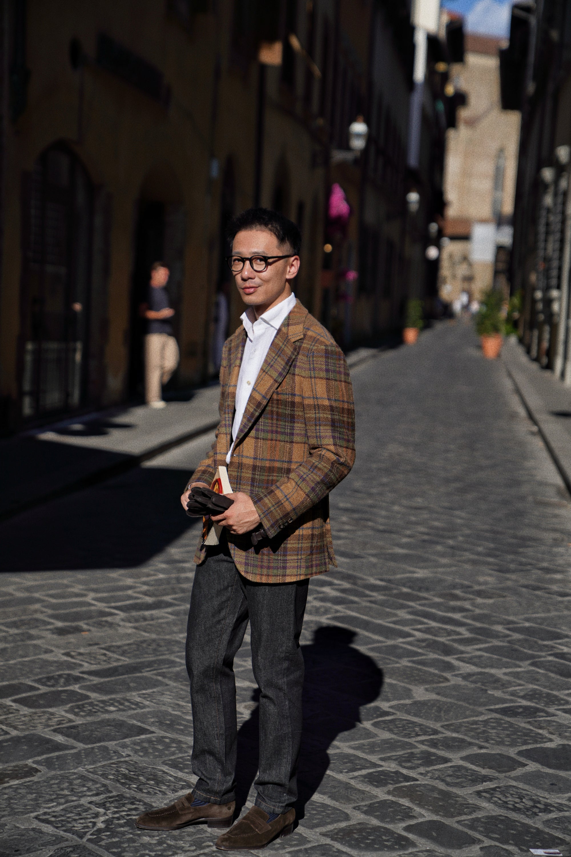MTO Dark Camel Plaid Tweed Jacket #637