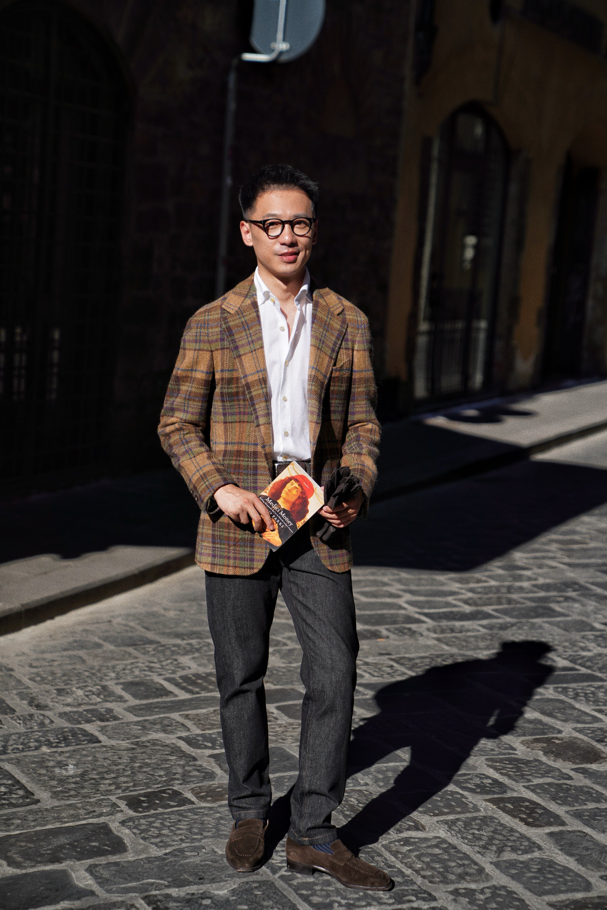 MTO Dark Camel Plaid Tweed Jacket #637