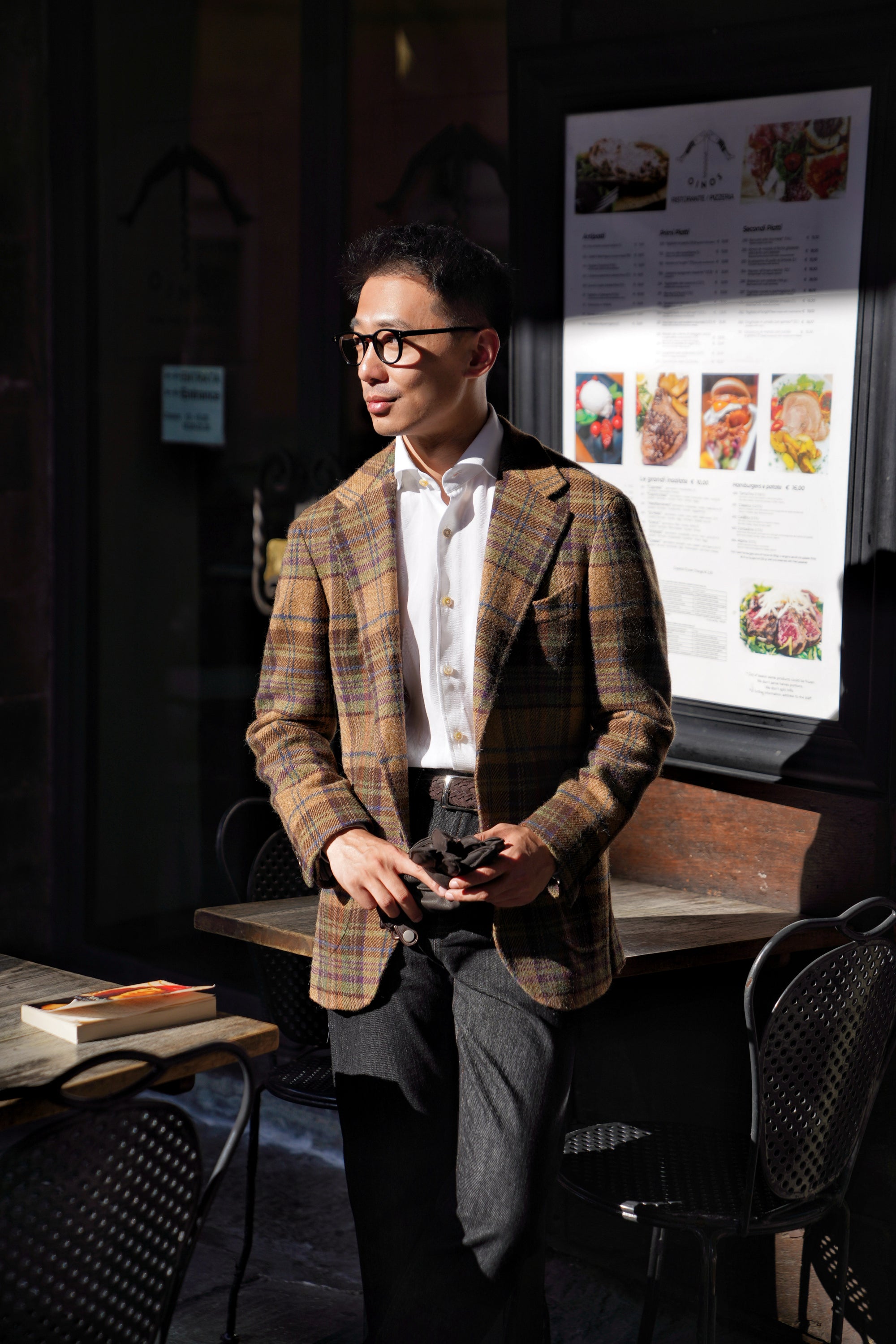 MTO Dark Camel Plaid Tweed Jacket #637