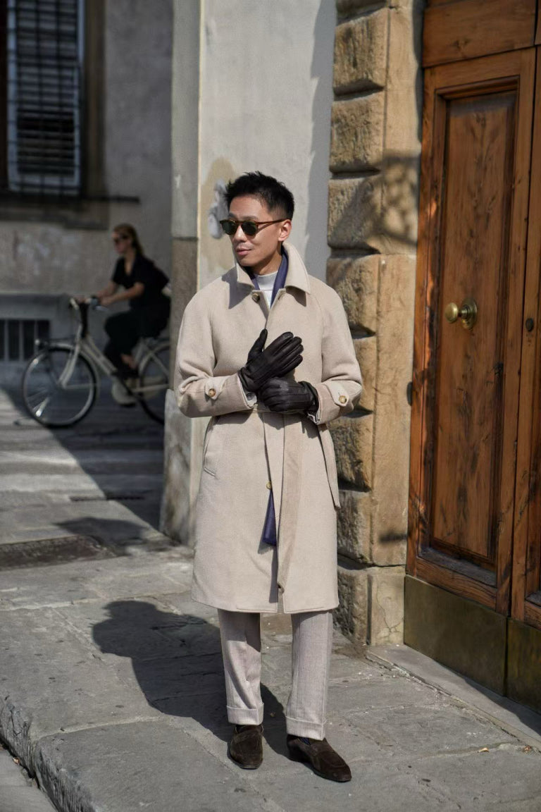 MTO Stone Cashmere Balmacaan Coat #459