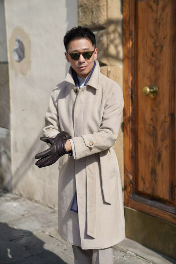 MTO Stone Cashmere Balmacaan Coat #459