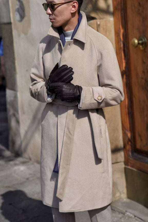 MTO Stone Cashmere Balmacaan Coat #459