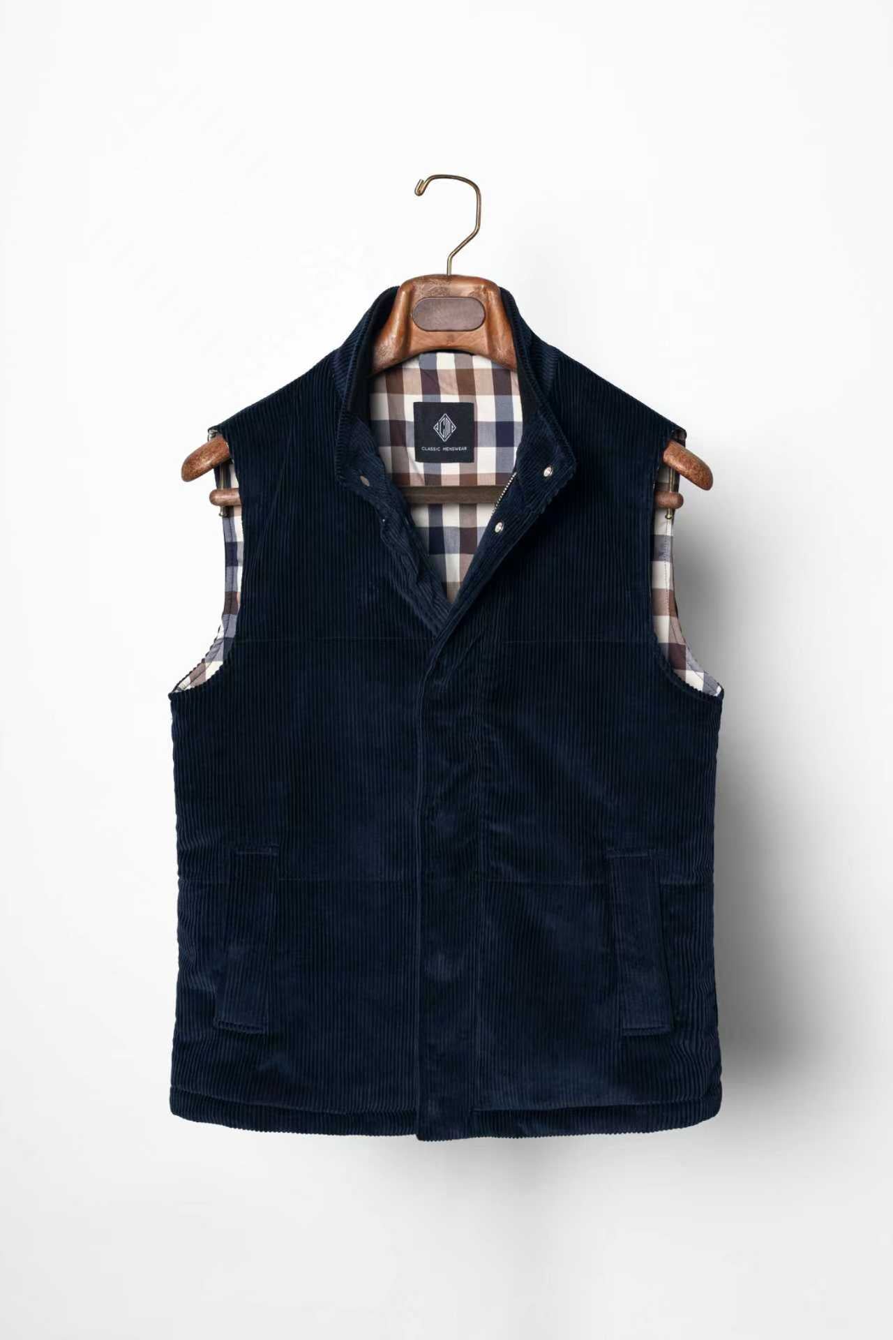 Navy Cotton Corduroy Gilet #171