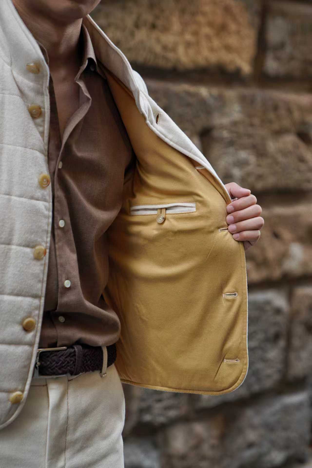 Cream Wool Silk Gilet #160