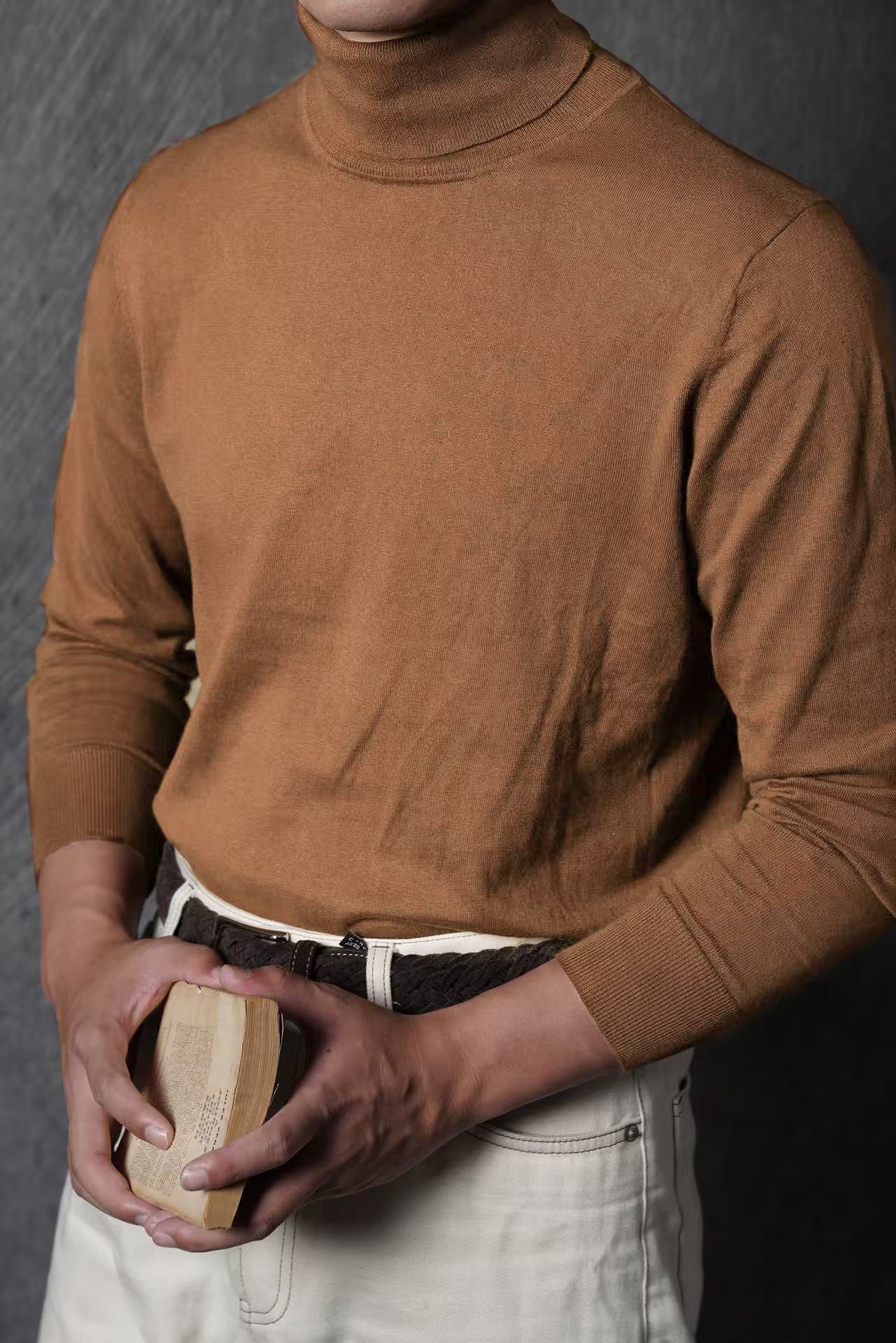 Tobacco Roll Neck Jumper