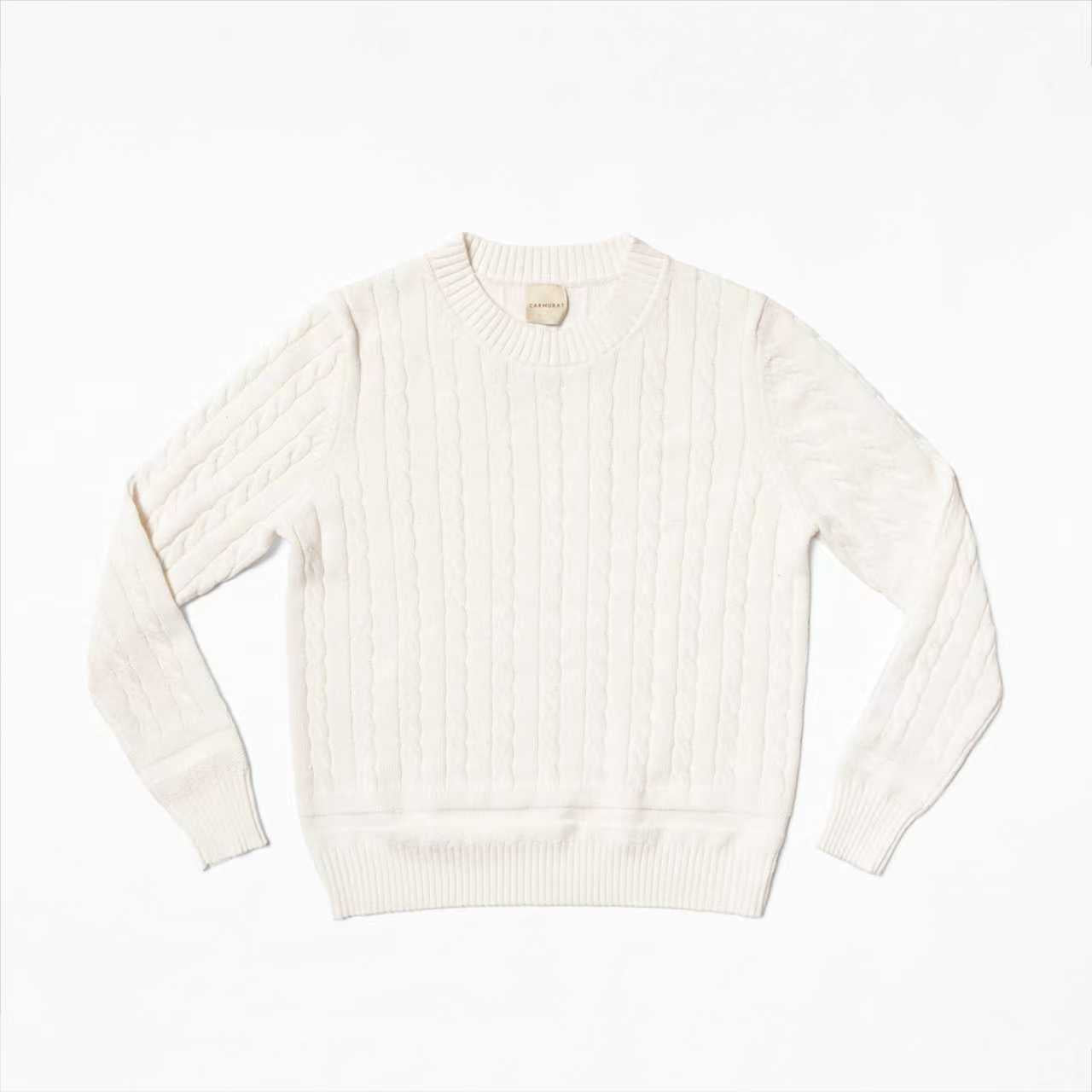 Navy / Ginger / Beige Crew Neck Cable Knit Jumper