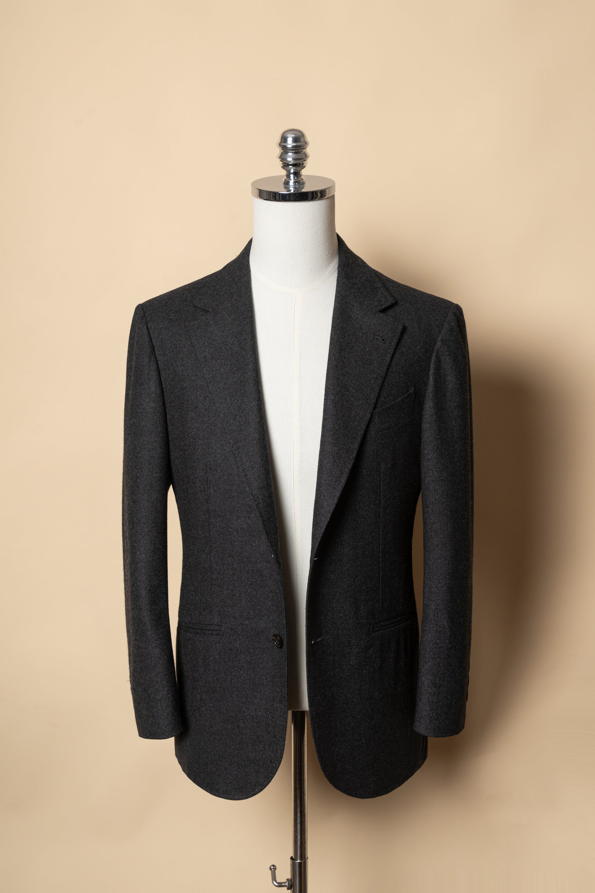 MTO Charcoal Twill Flannel Suit #444