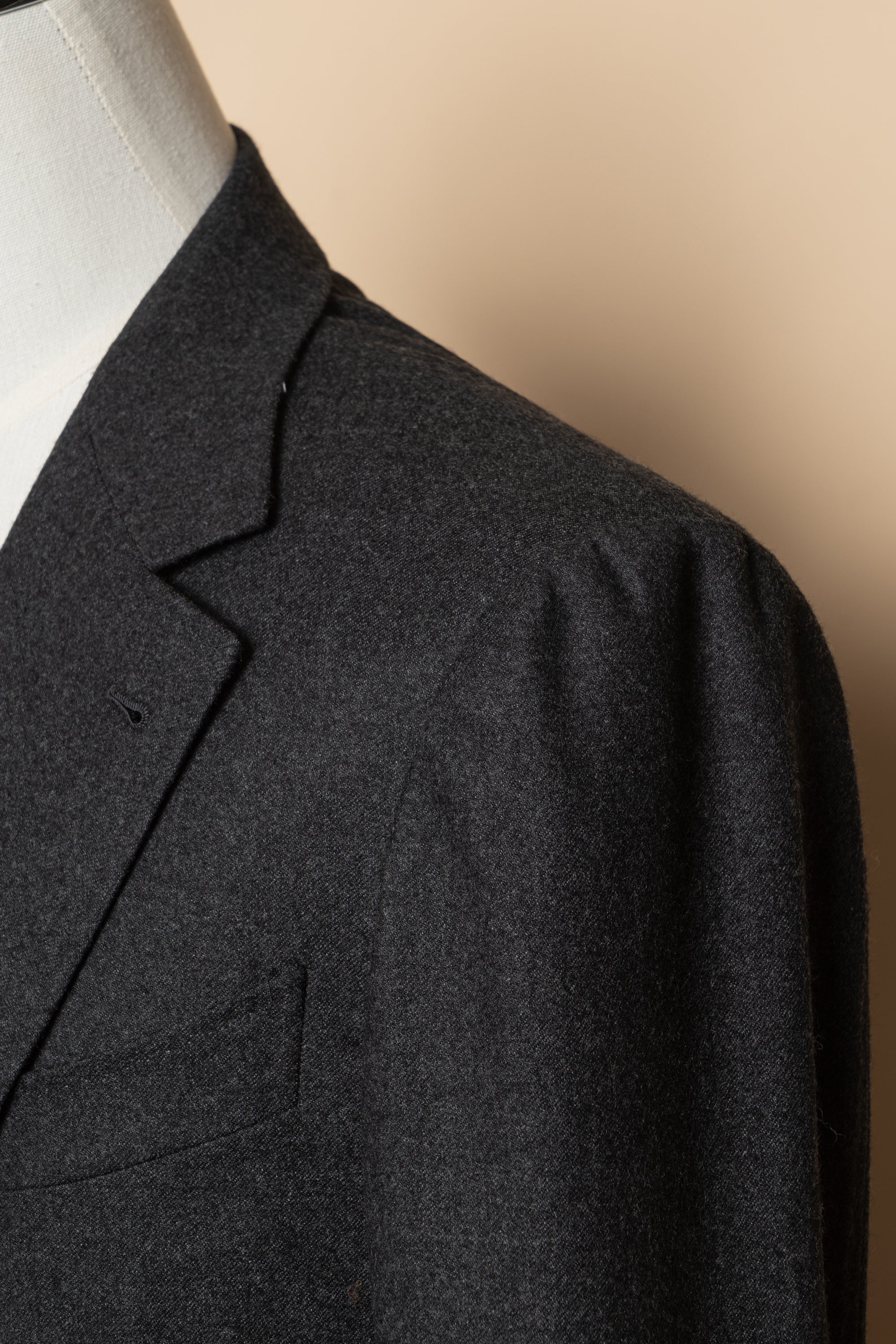 MTO Charcoal Twill Flannel Suit #444