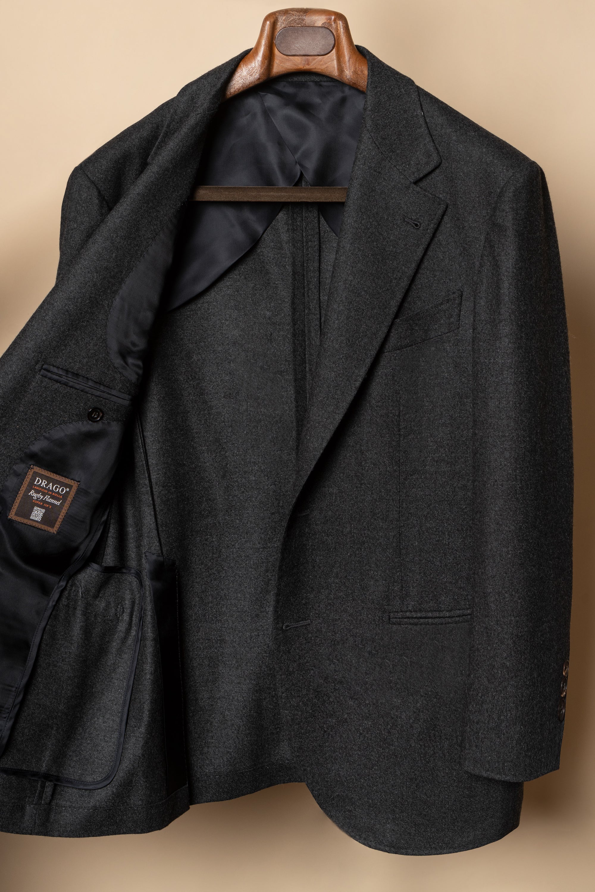 MTO Charcoal Twill Flannel Suit #444