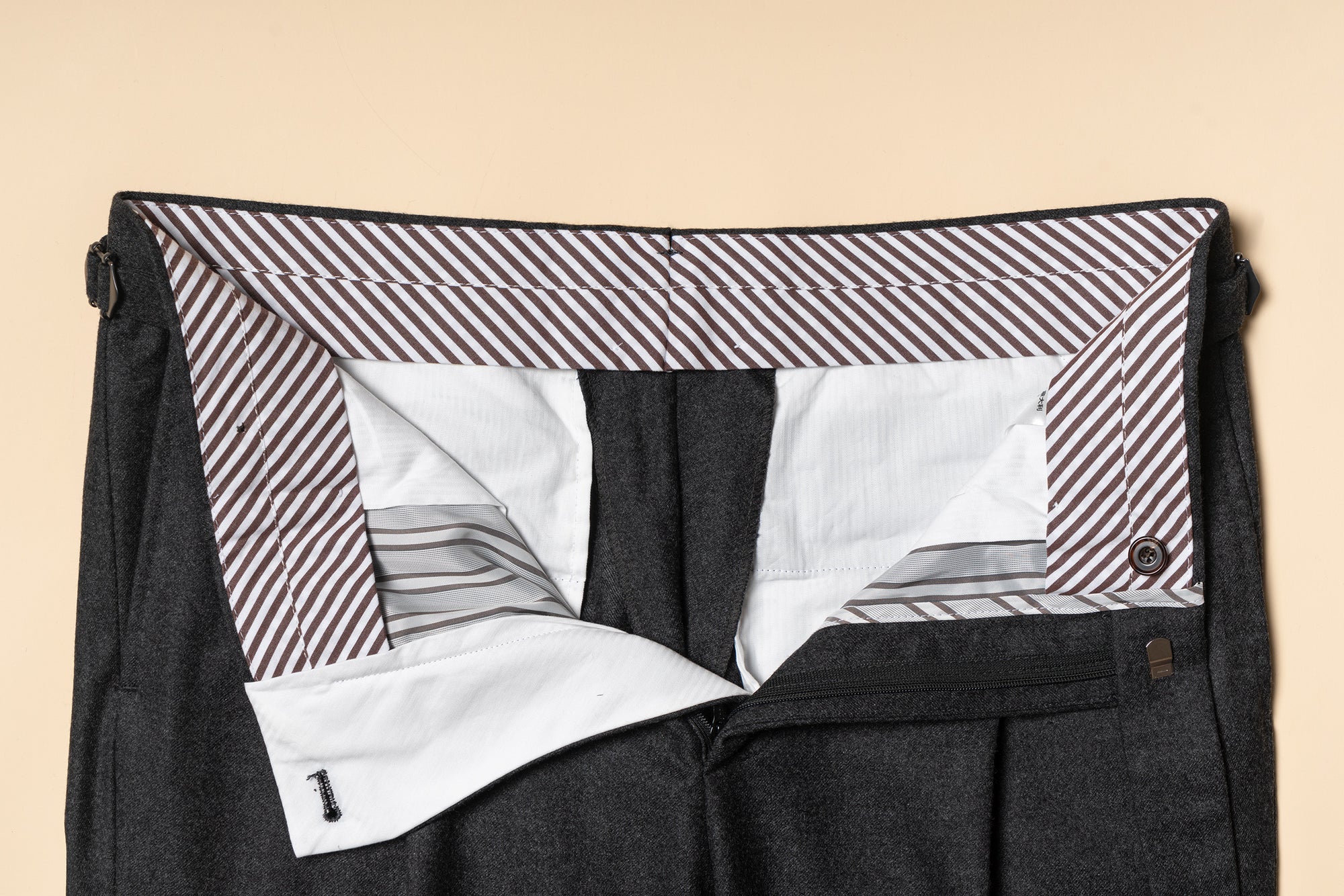 MTO Charcoal Twill Flannel Suit #444