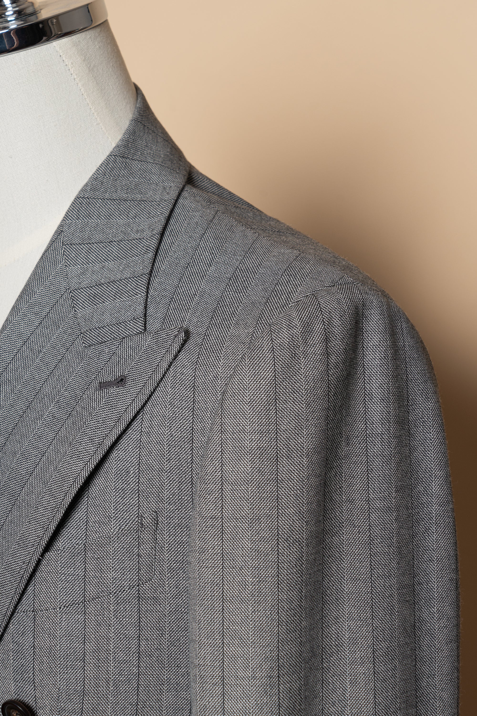 MTO Grey Herringbone Flannel Suit #370