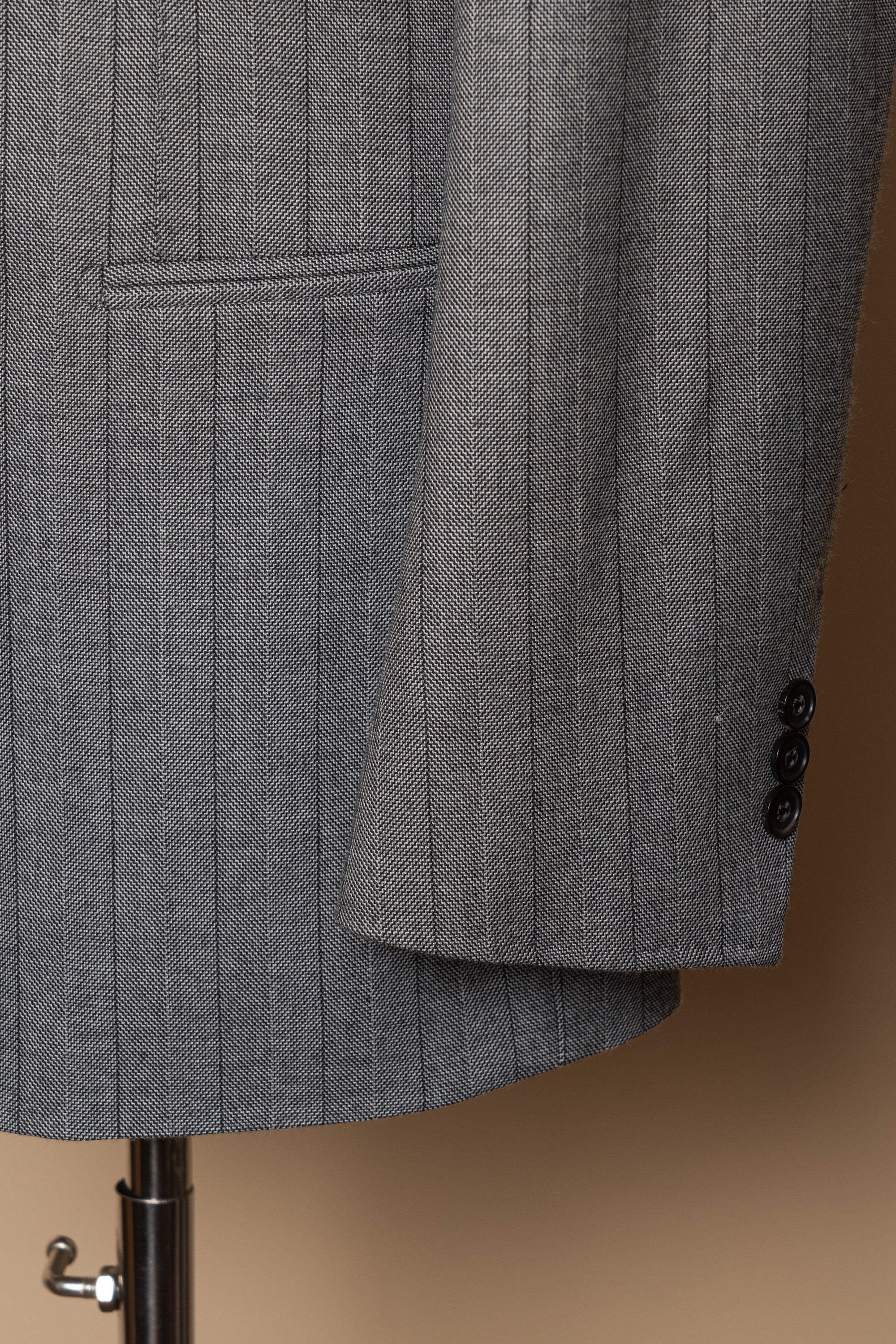 MTO Grey Herringbone Flannel Suit #370