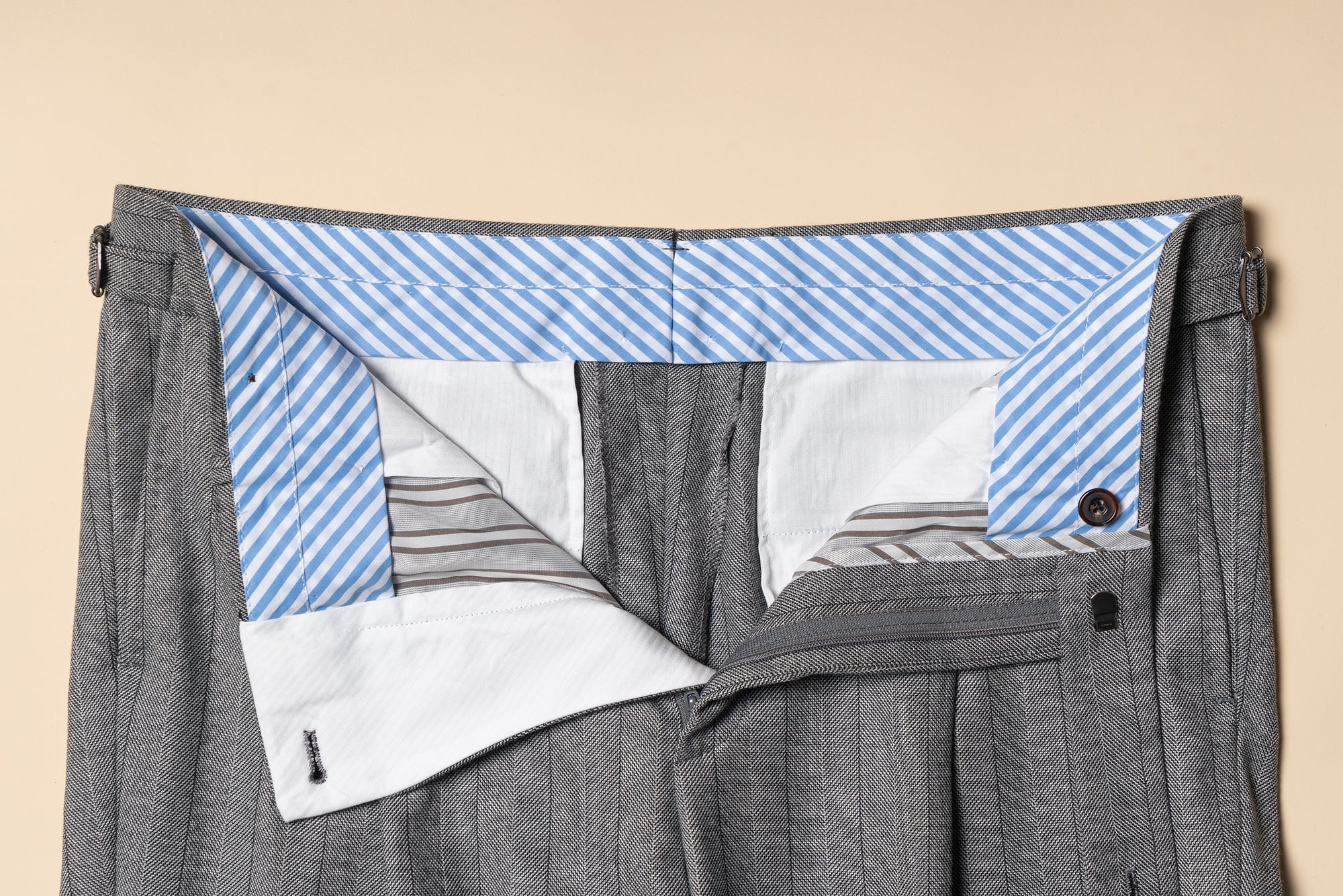 MTO Grey Herringbone Flannel Suit #370