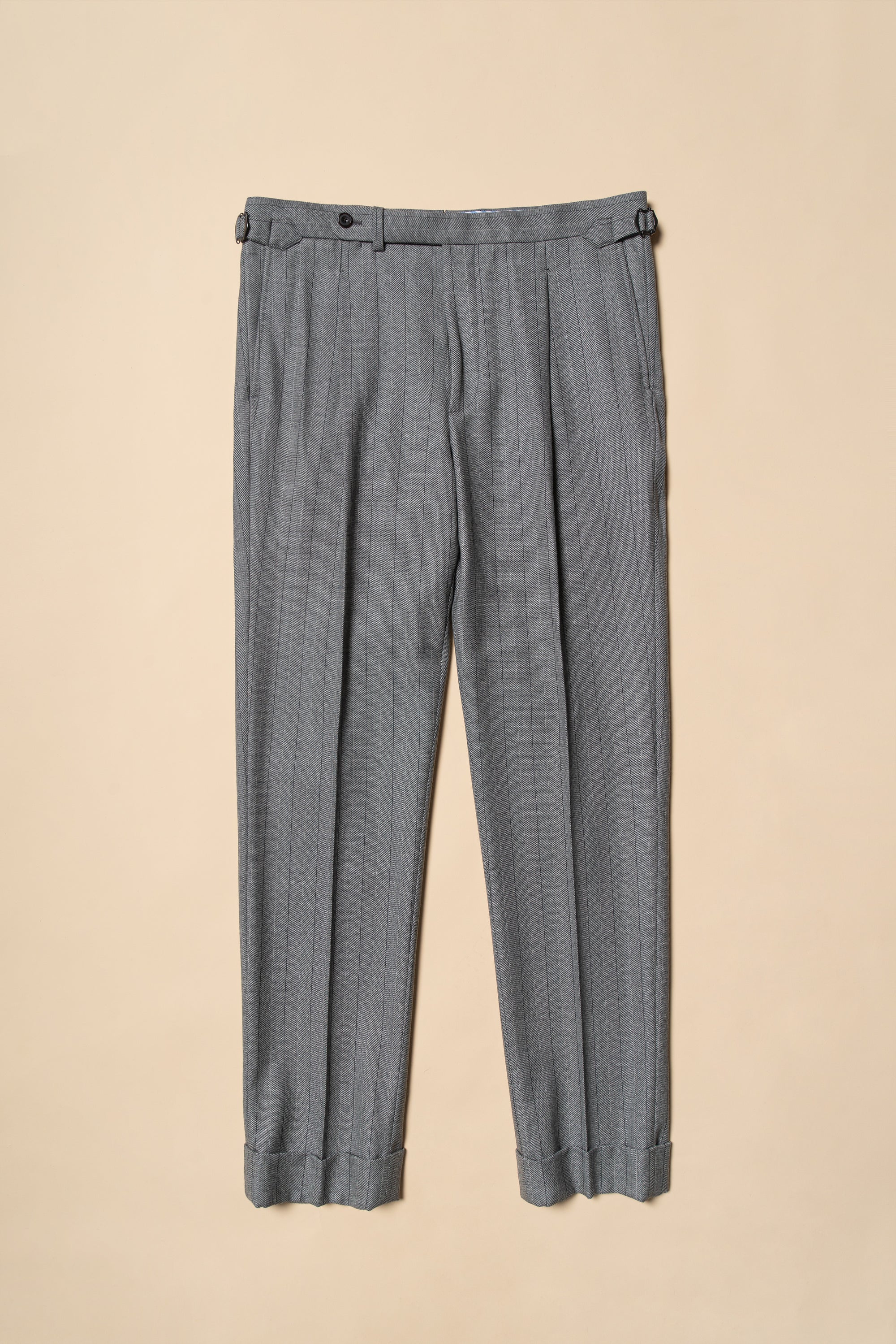MTO Grey Herringbone Flannel Suit #370