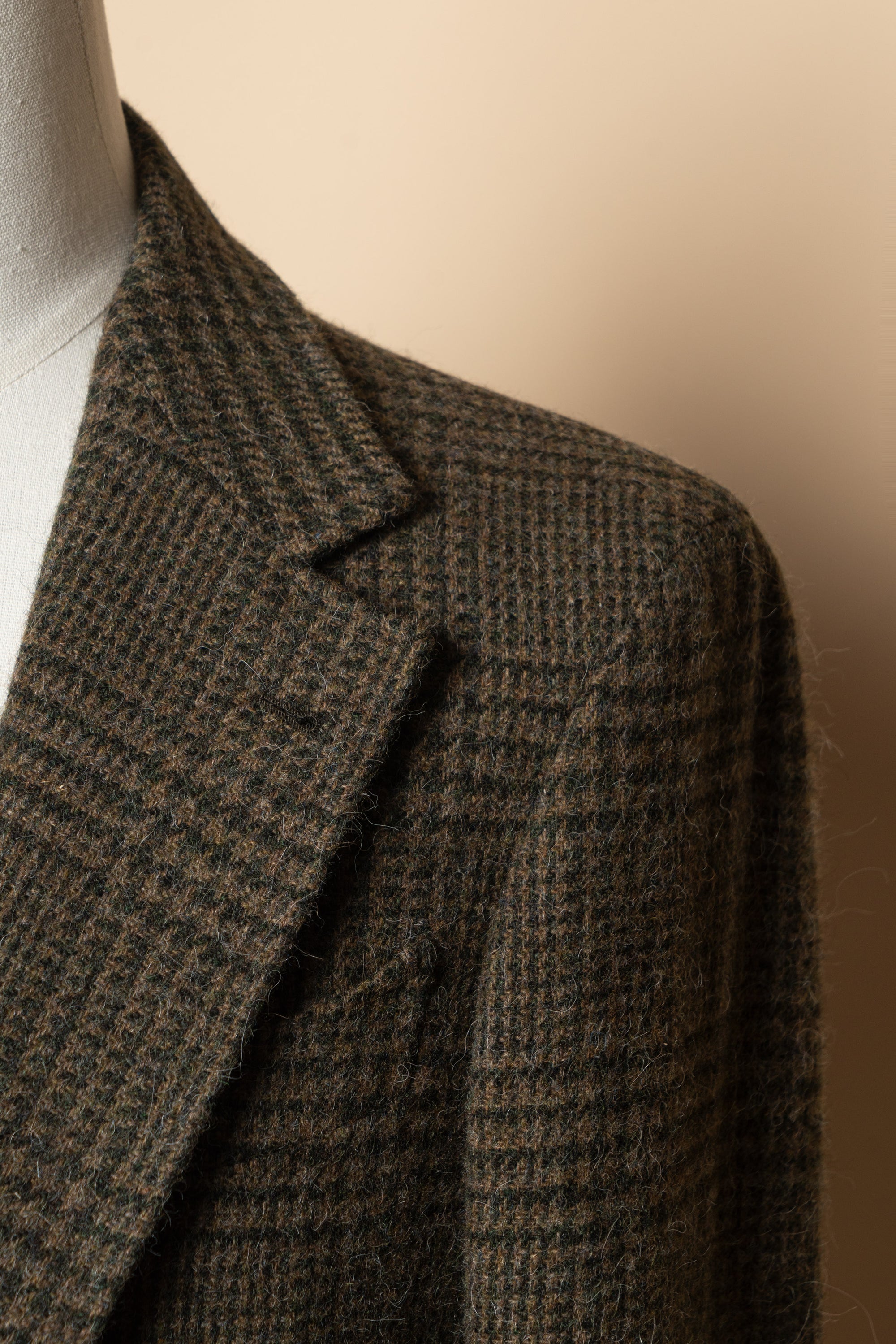 MTO Dark Olive Glen Check Tweed Jacket #640