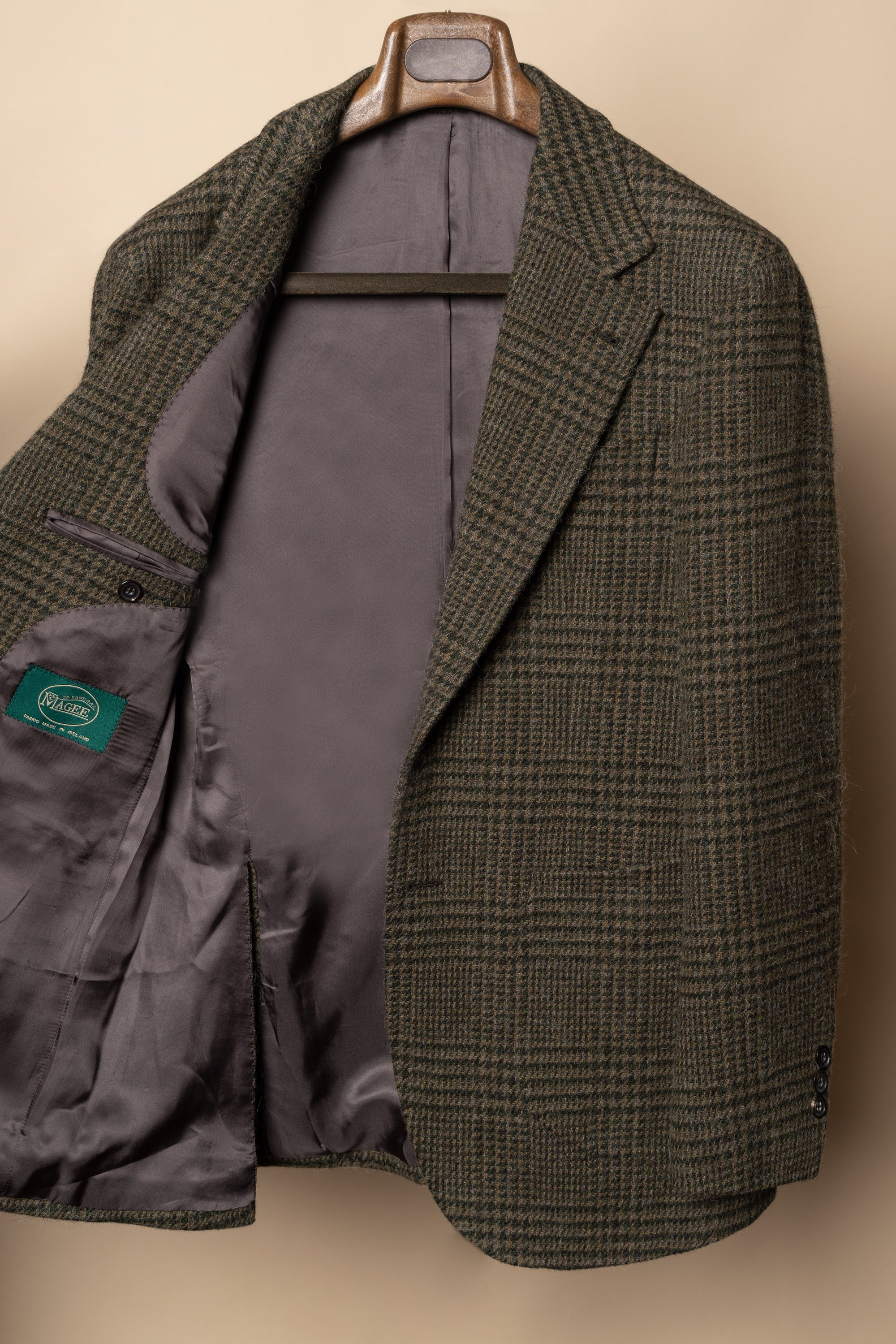 MTO Dark Olive Glen Check Tweed Jacket #640