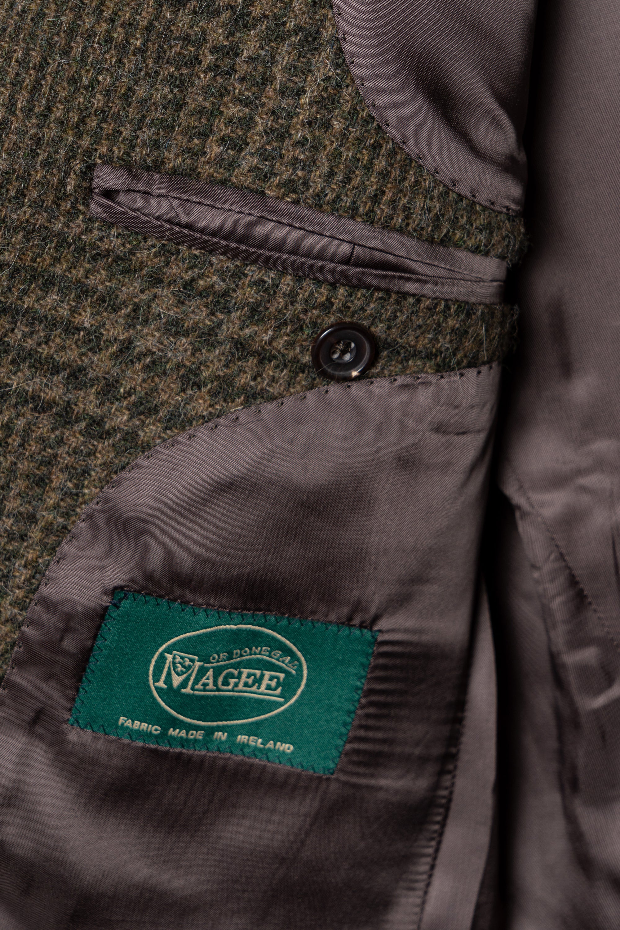 MTO Dark Olive Glen Check Tweed Jacket #640