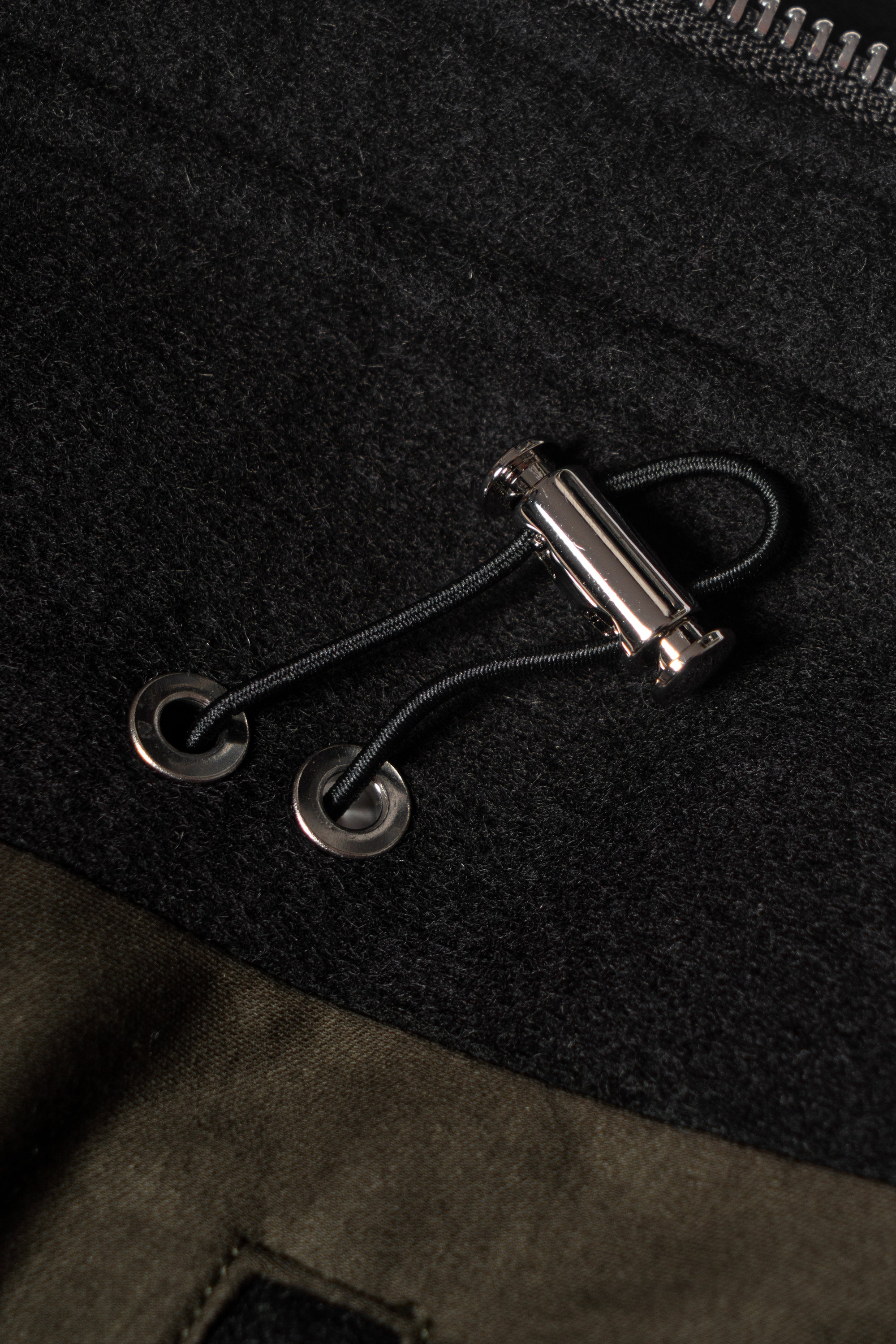 Black Wool Cashmere Down Ski Jacket #165