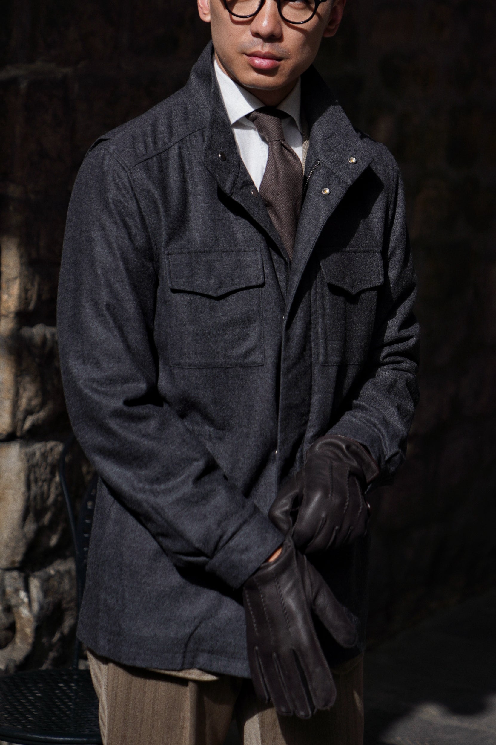MTO Charcoal Wool M65 Jacket #444