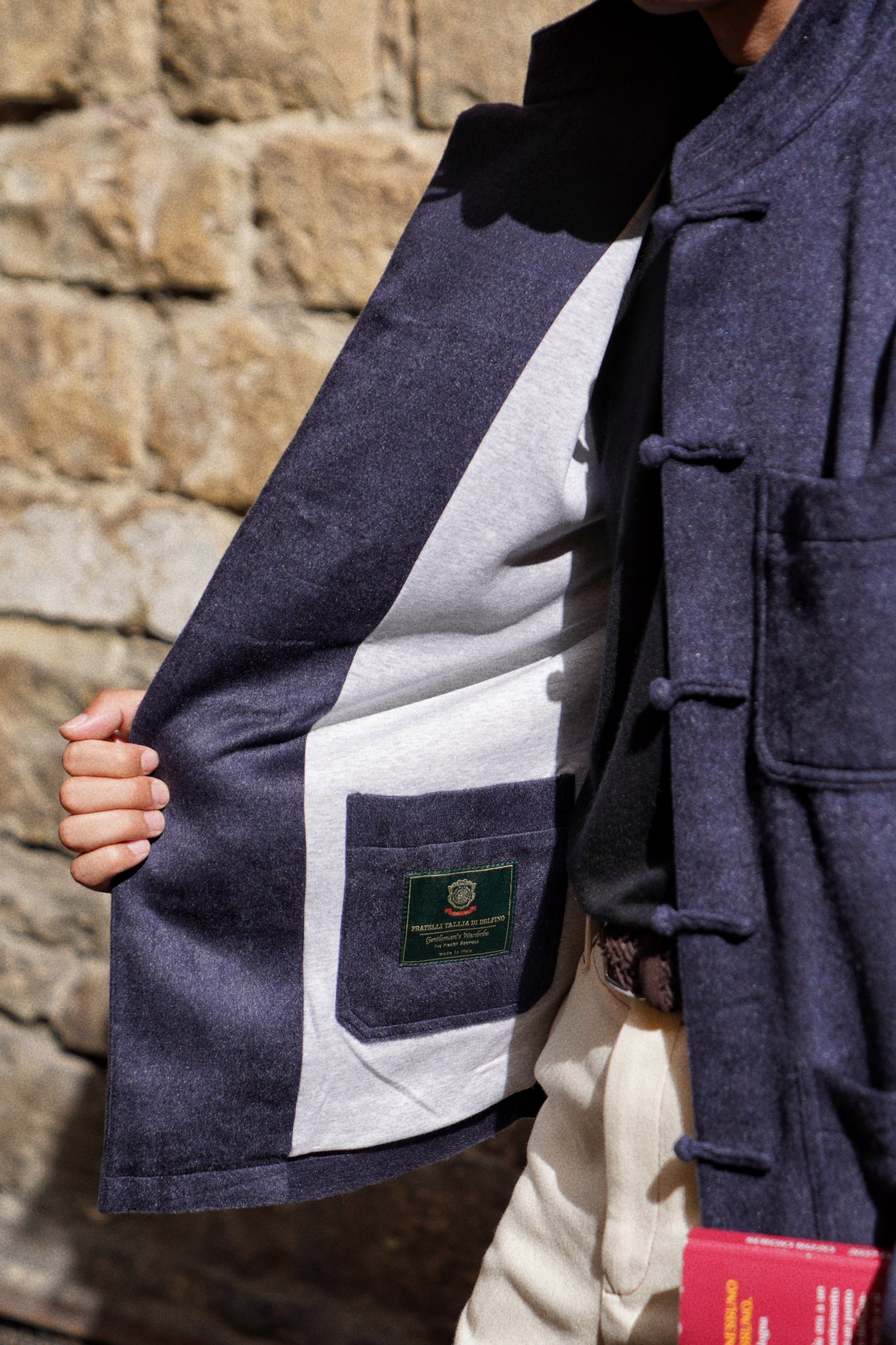 MTO Navy Silk Mandarin Jacket #439