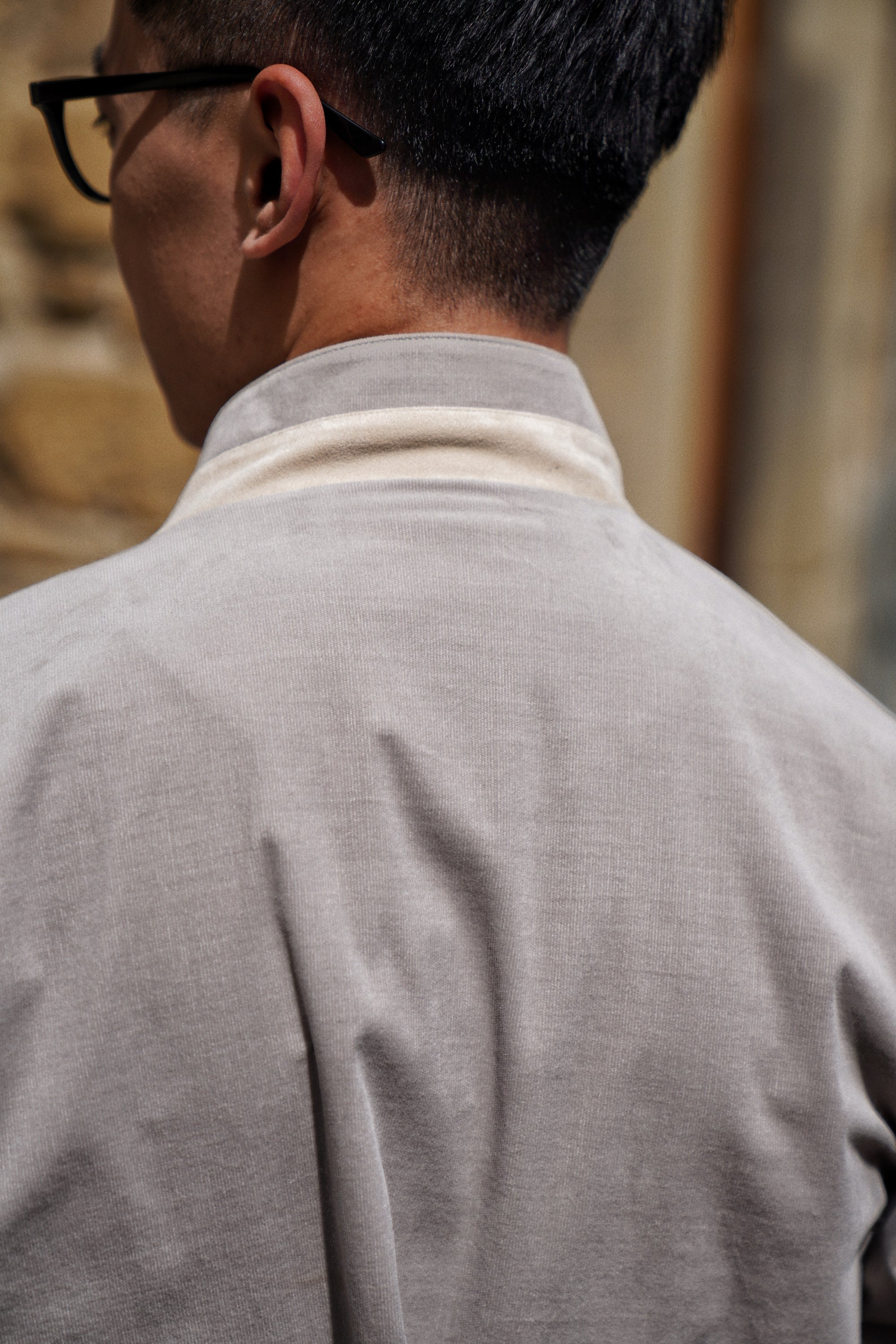 MTO Light Taupe Corduroy Bomber Jacket