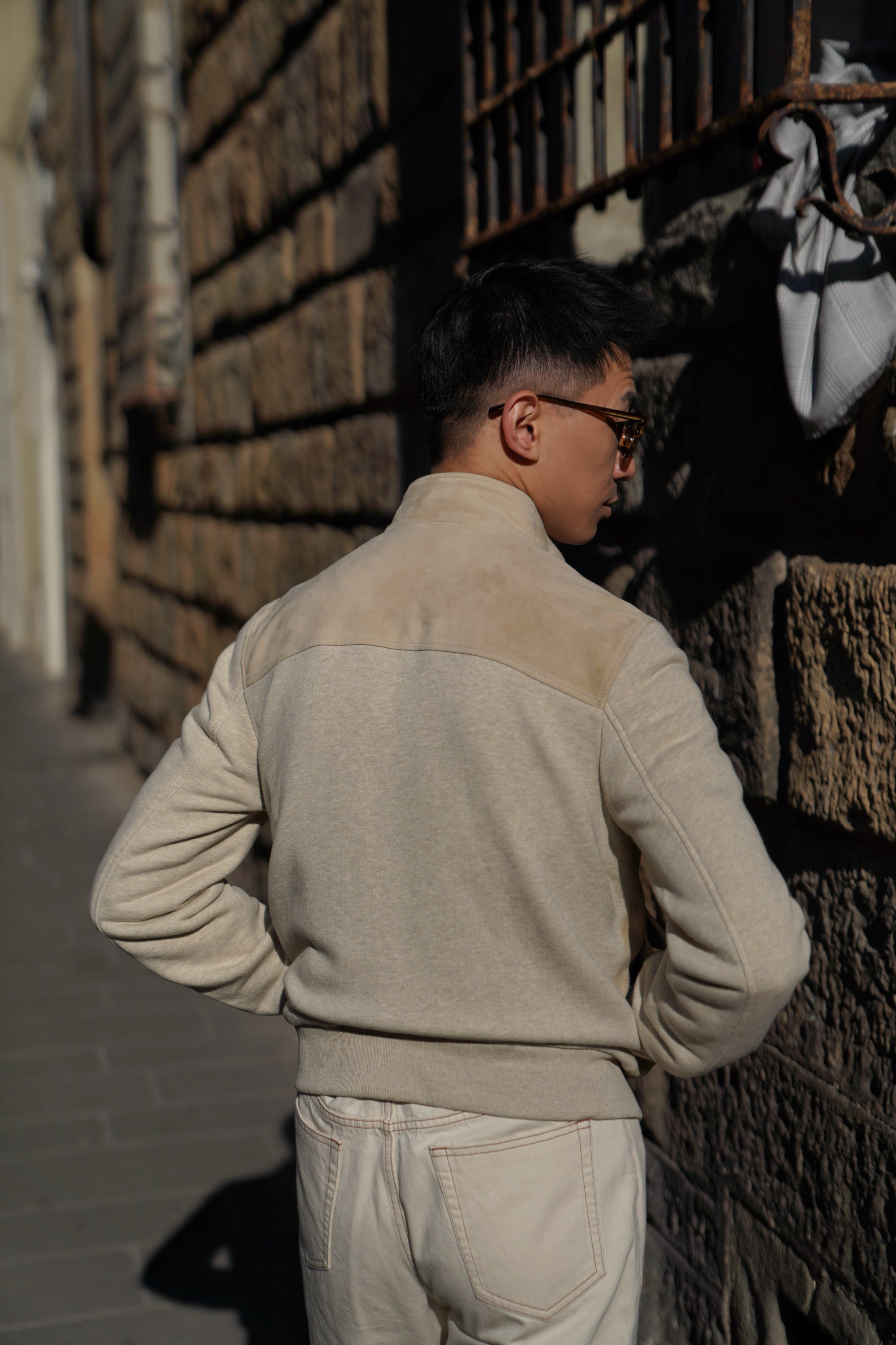 Beige Sheepskin Cotton Blending A1 Jacket