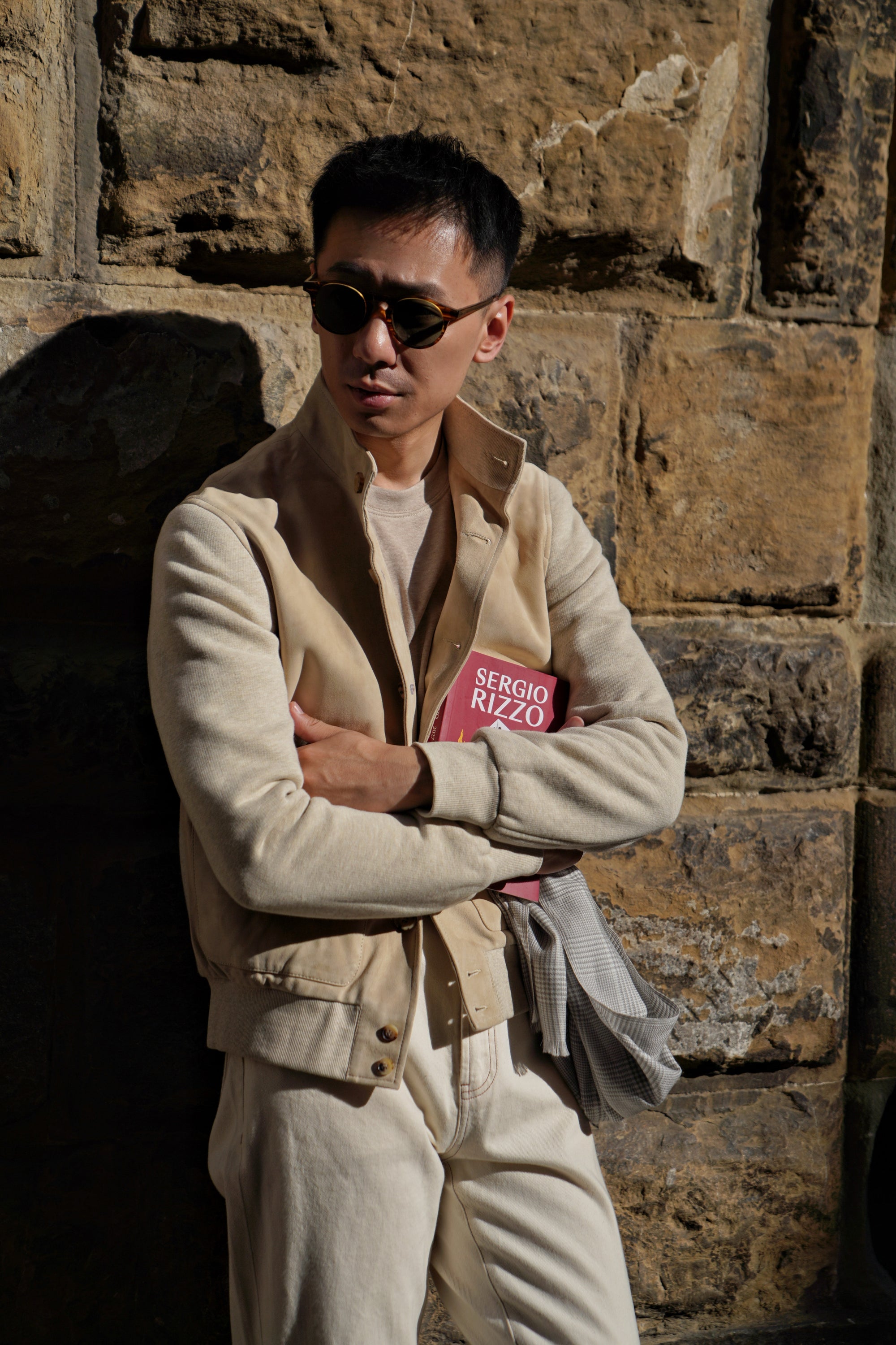 Beige Sheepskin Cotton Blending A1 Jacket