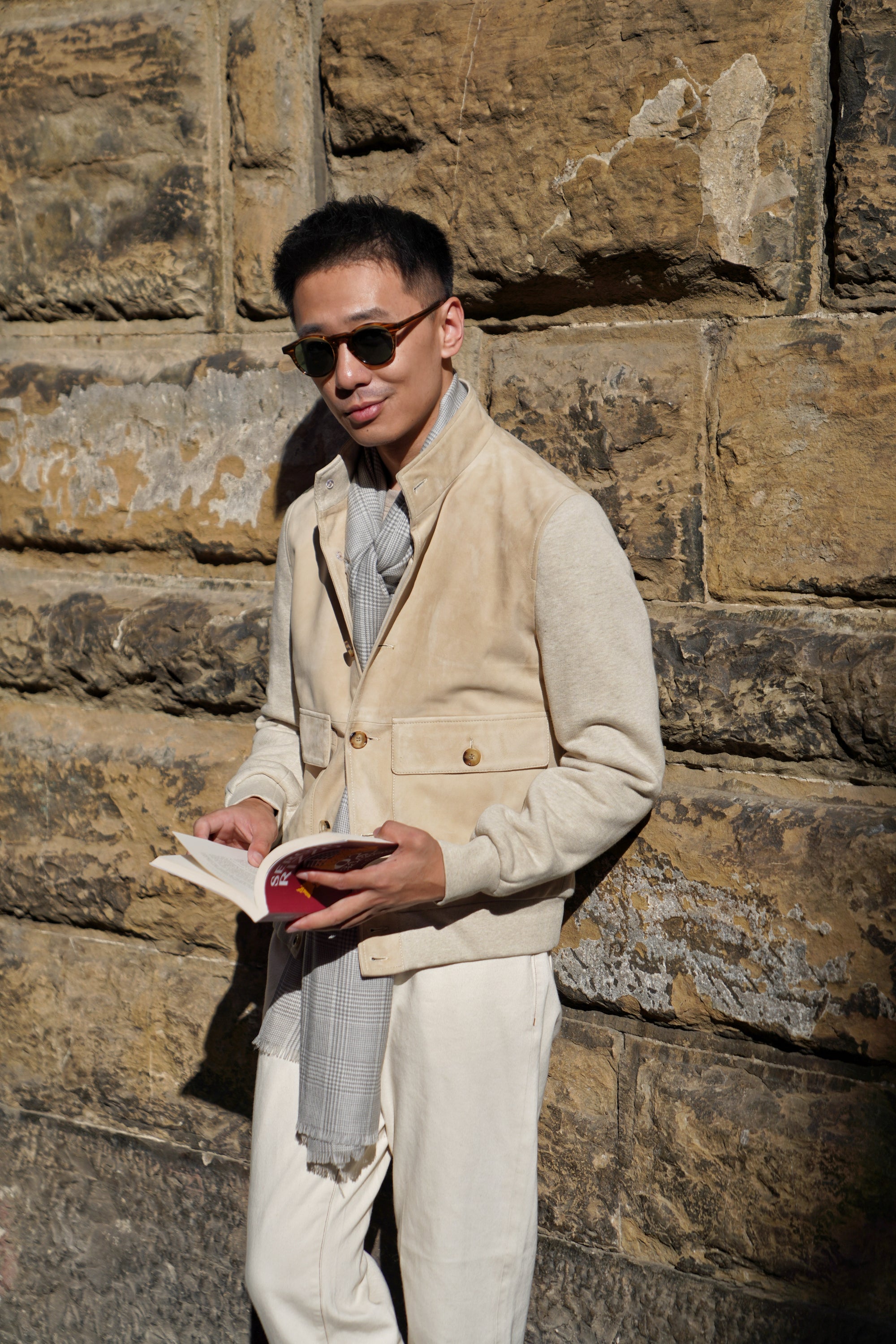 Beige Sheepskin Cotton Blending A1 Jacket