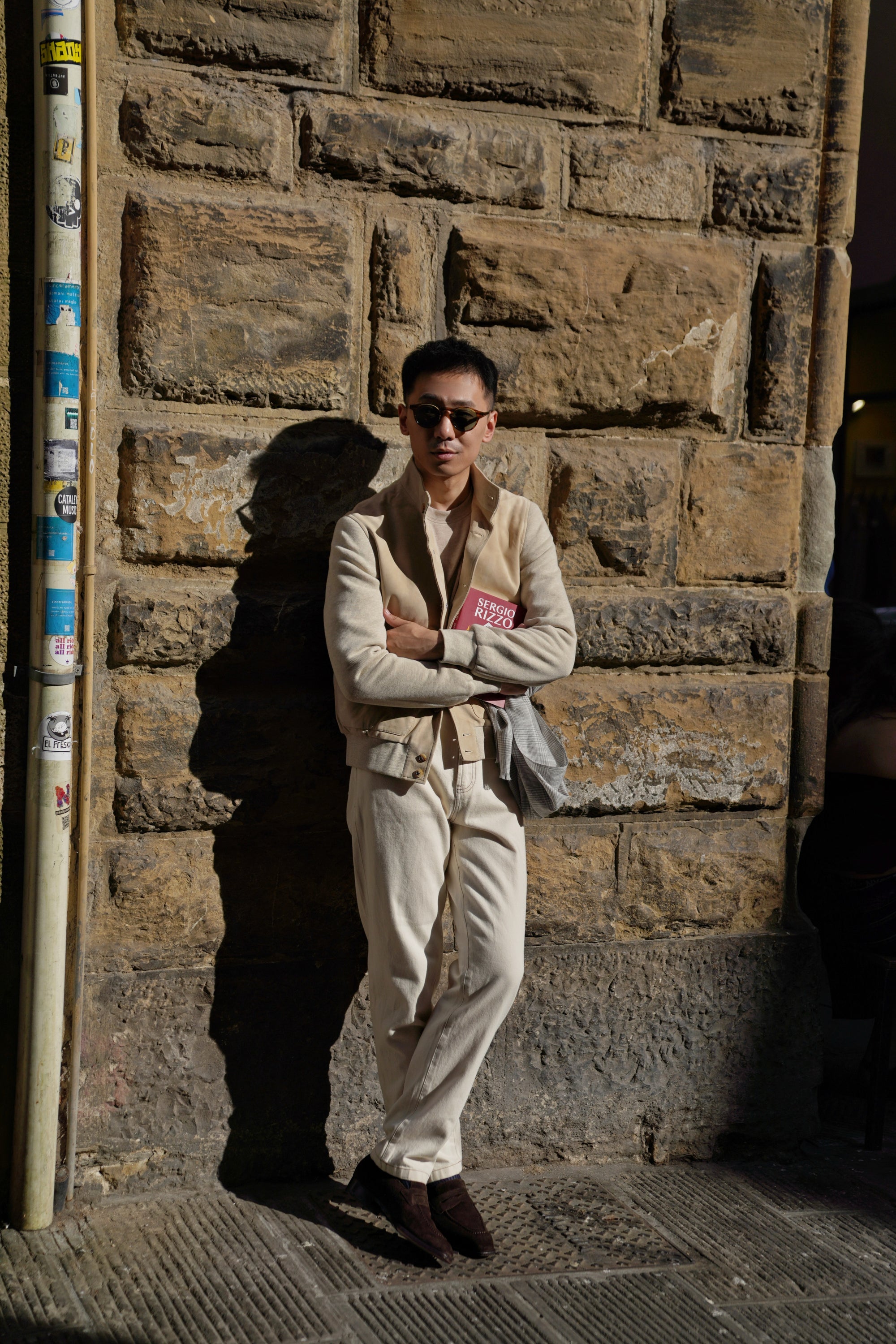 Beige Sheepskin Cotton Blending A1 Jacket