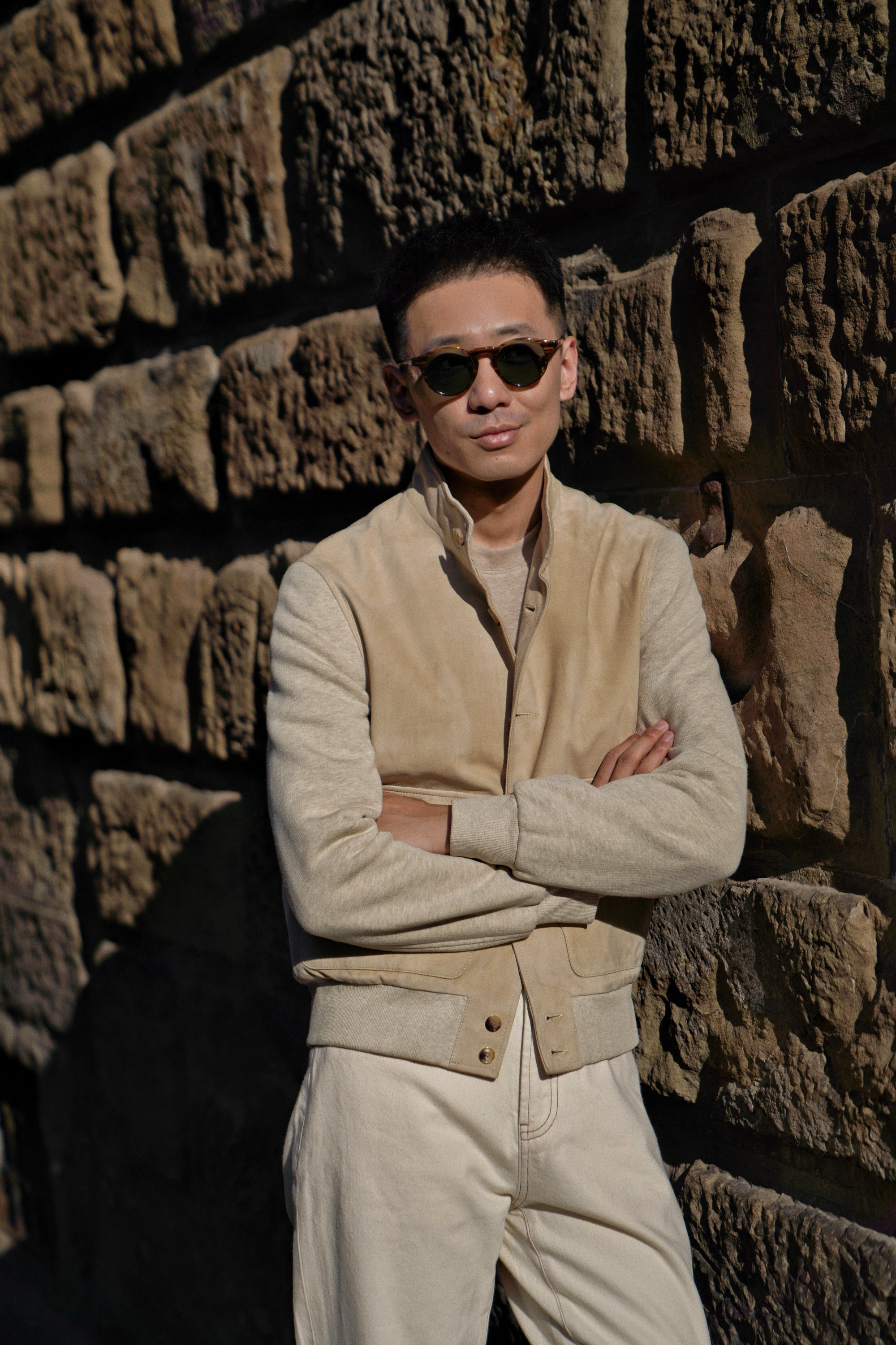 Beige Sheepskin Cotton Blending A1 Jacket