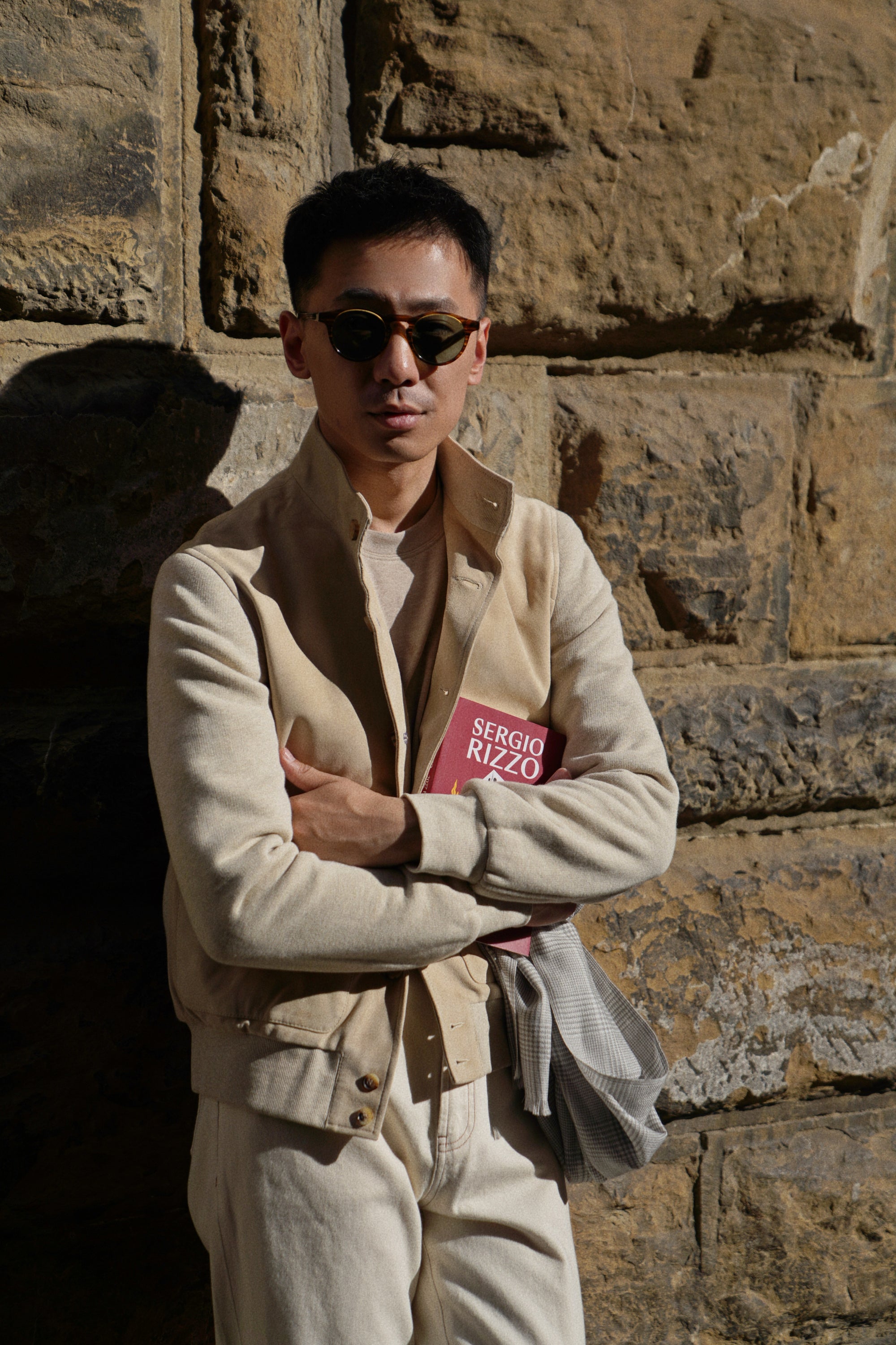 Beige Sheepskin Cotton Blending A1 Jacket