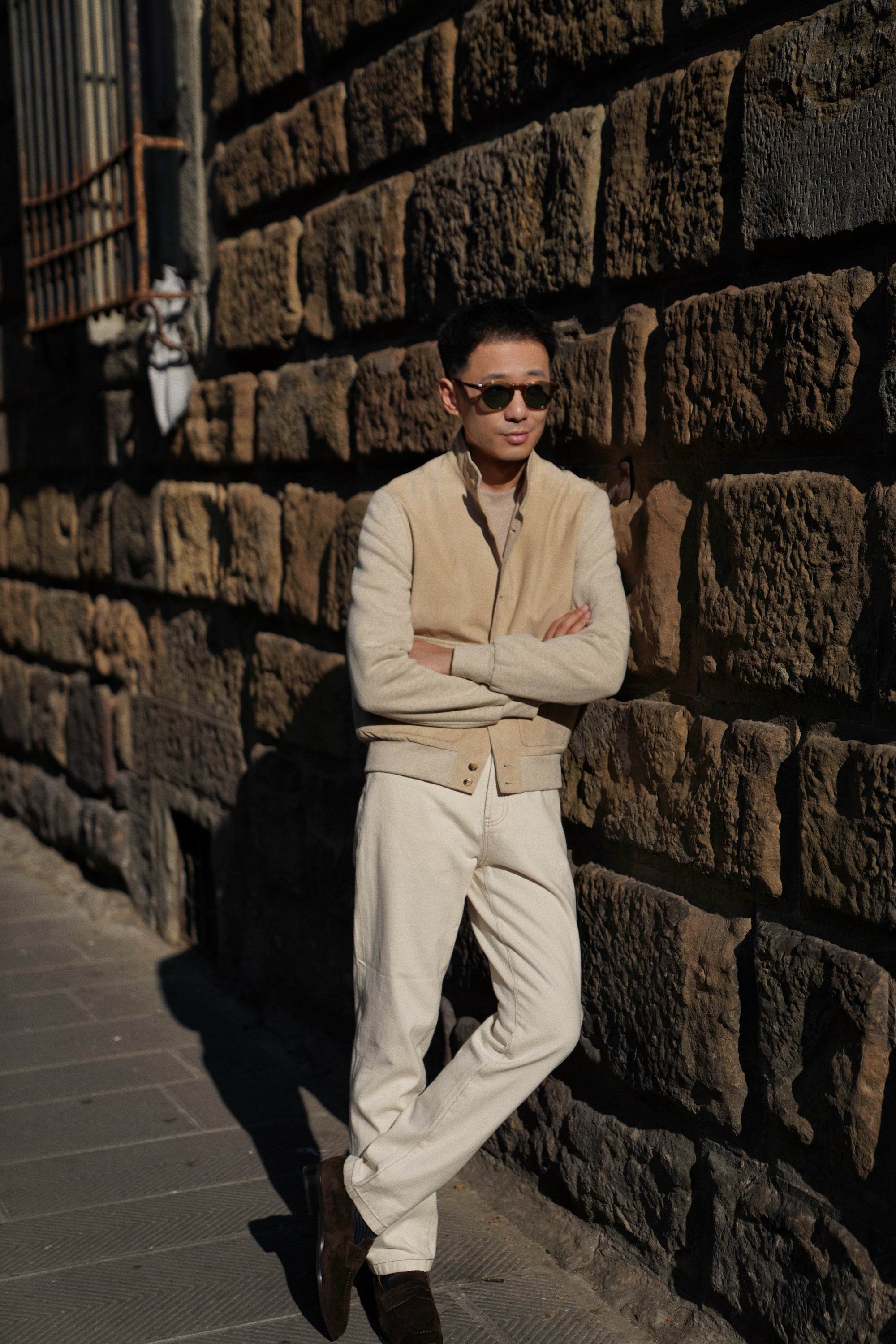 Beige Sheepskin Cotton Blending A1 Jacket