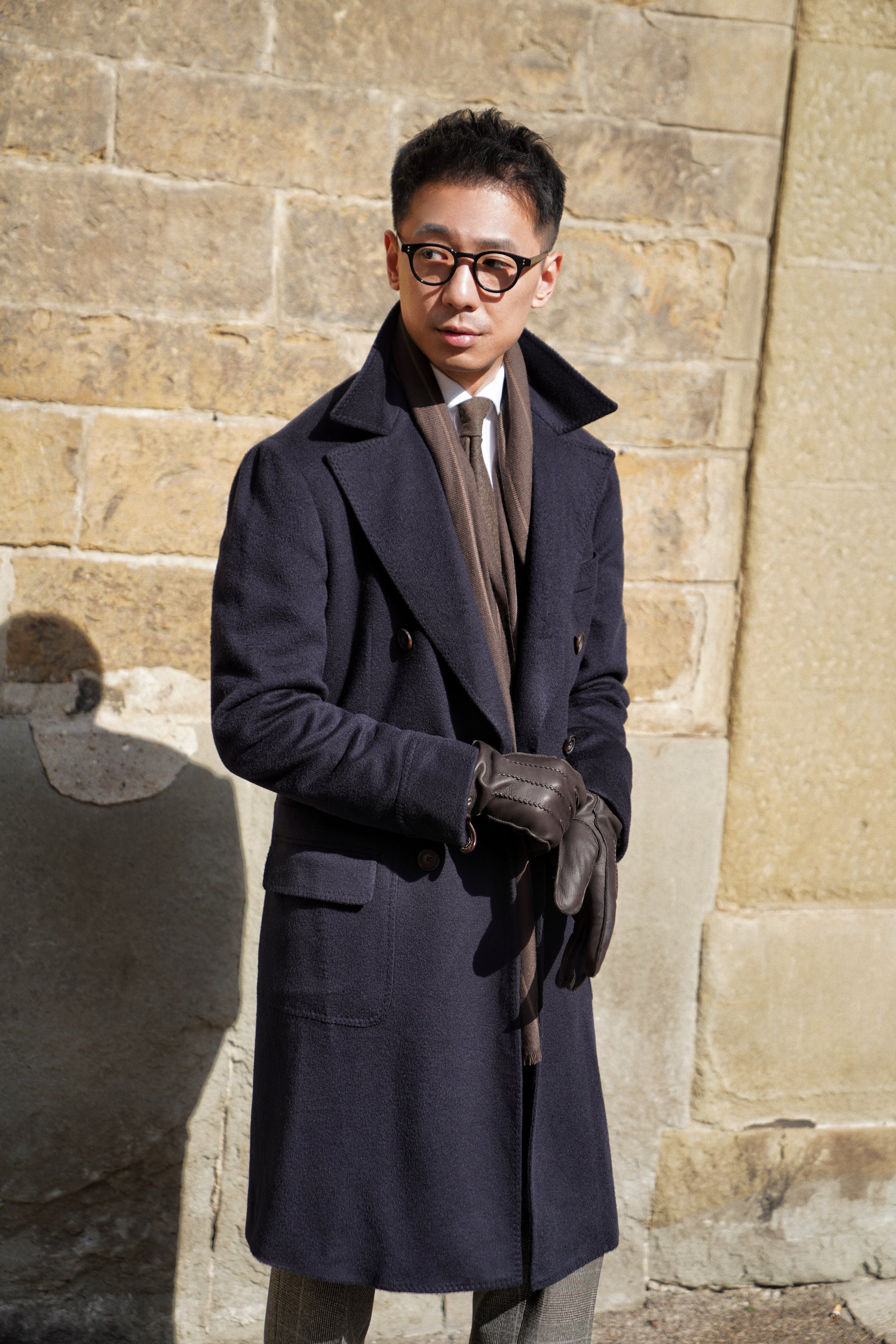 MTO Navy Cashmere Ulster Coat #342