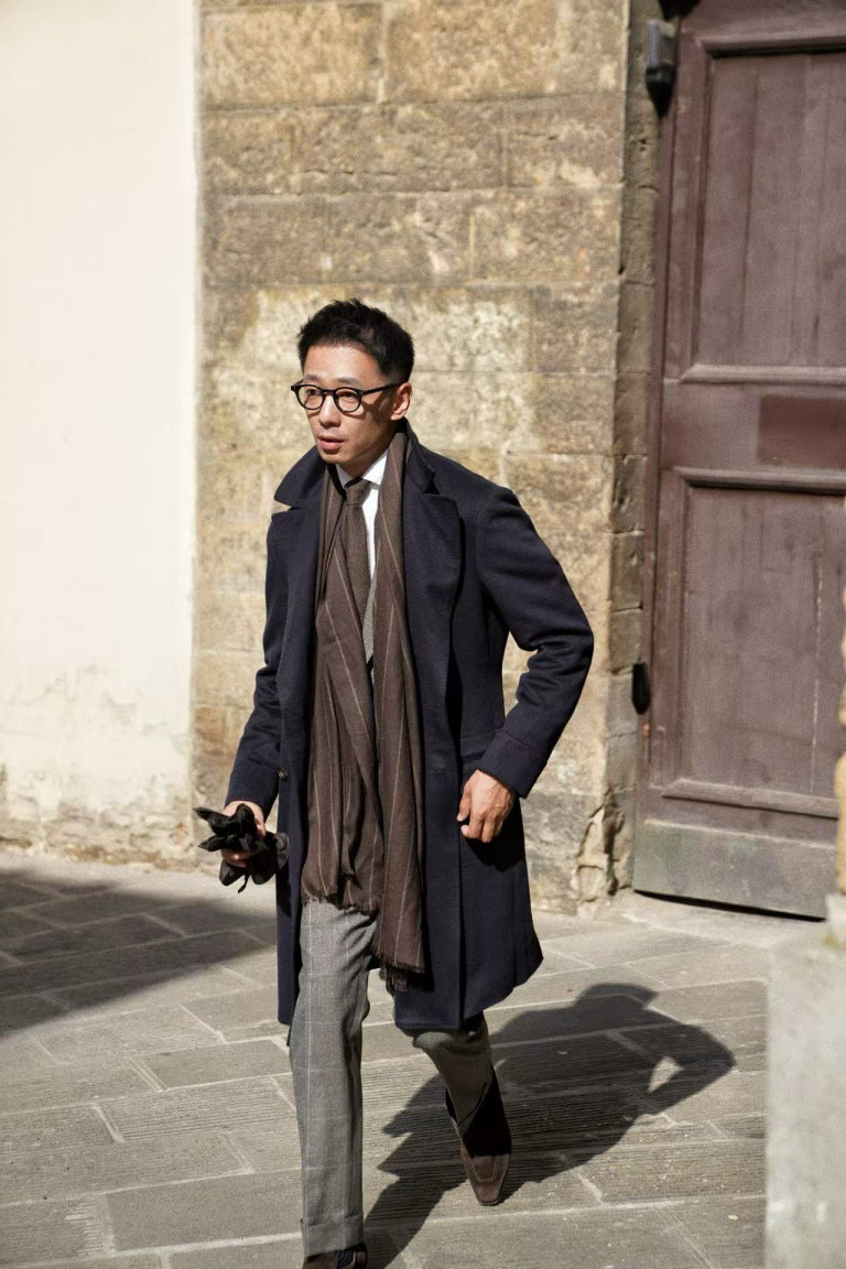 MTO Navy Cashmere Ulster Coat #342