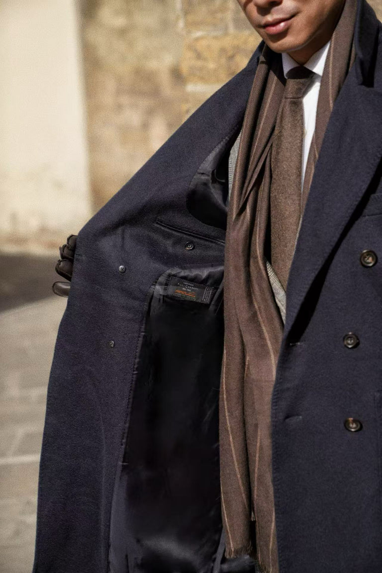 MTO Navy Cashmere Ulster Coat #342