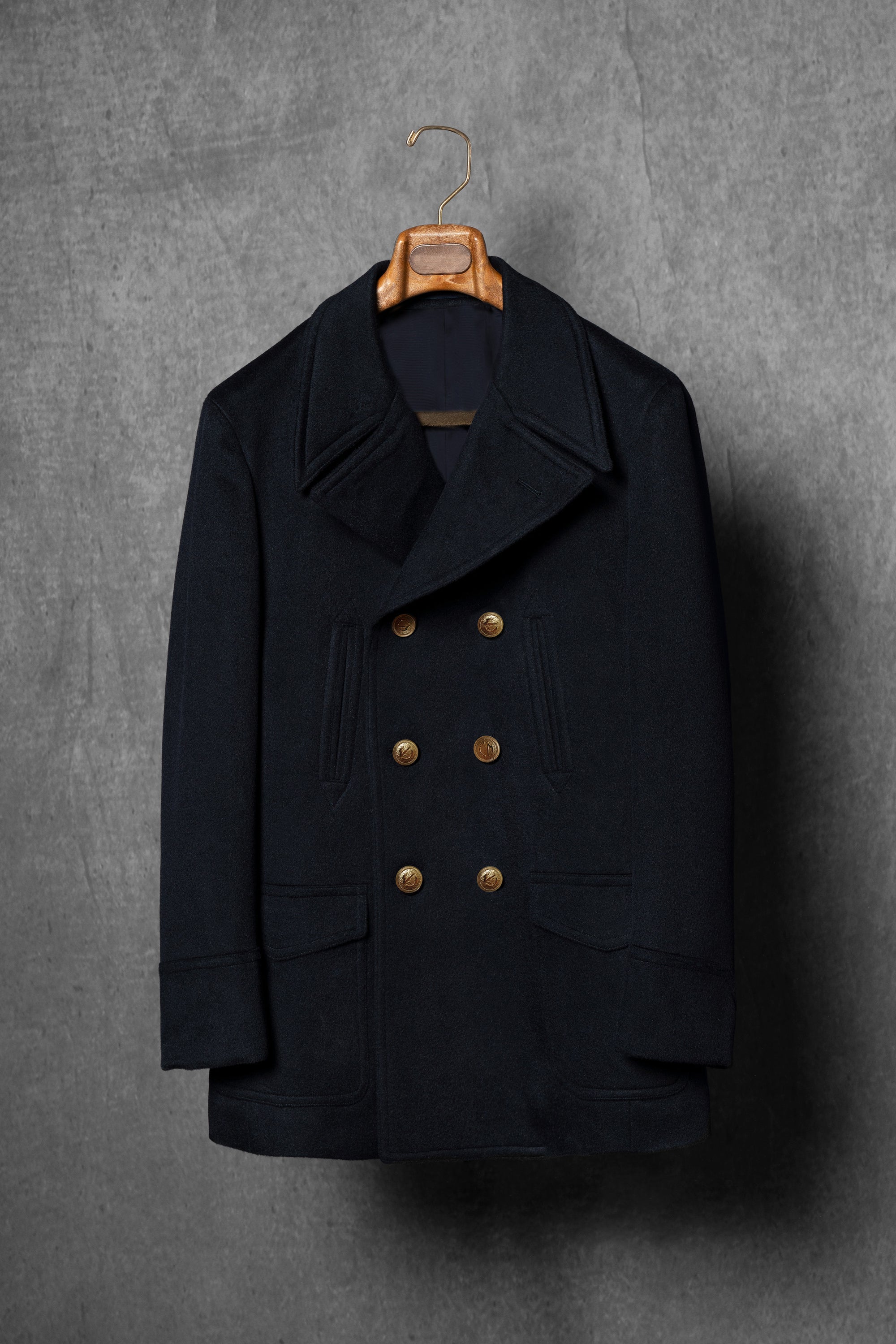MTO Navy Cashmere Silk Peacoat #433