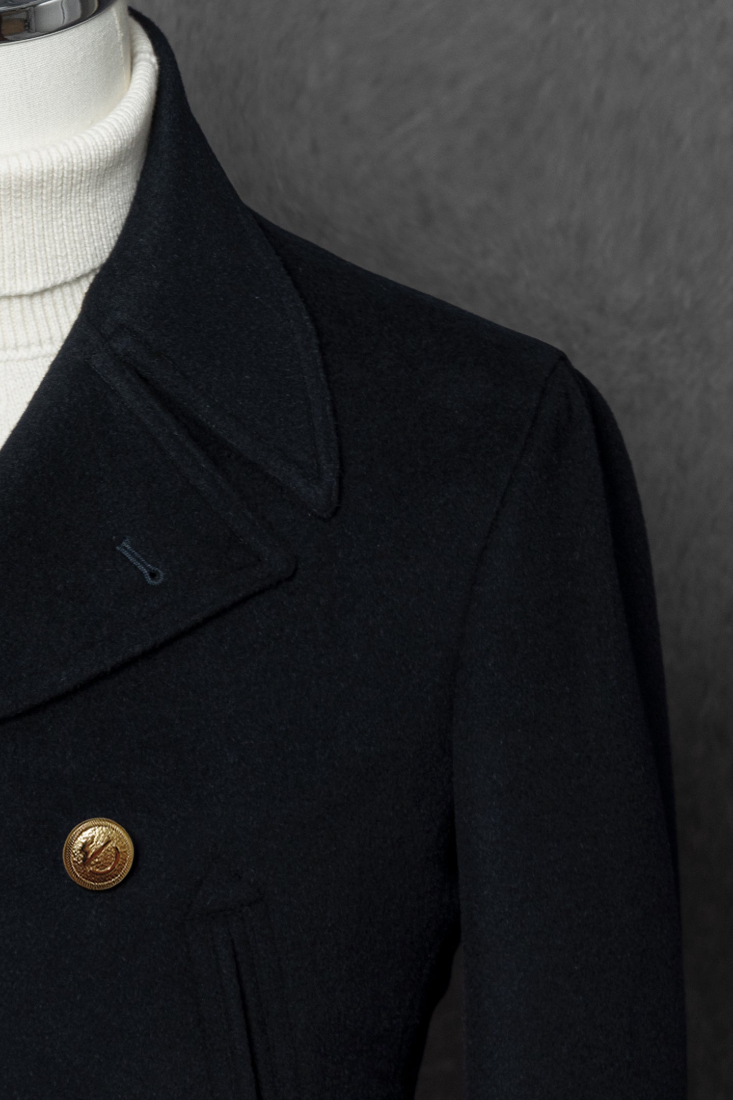 MTO Navy Cashmere Silk Peacoat #433