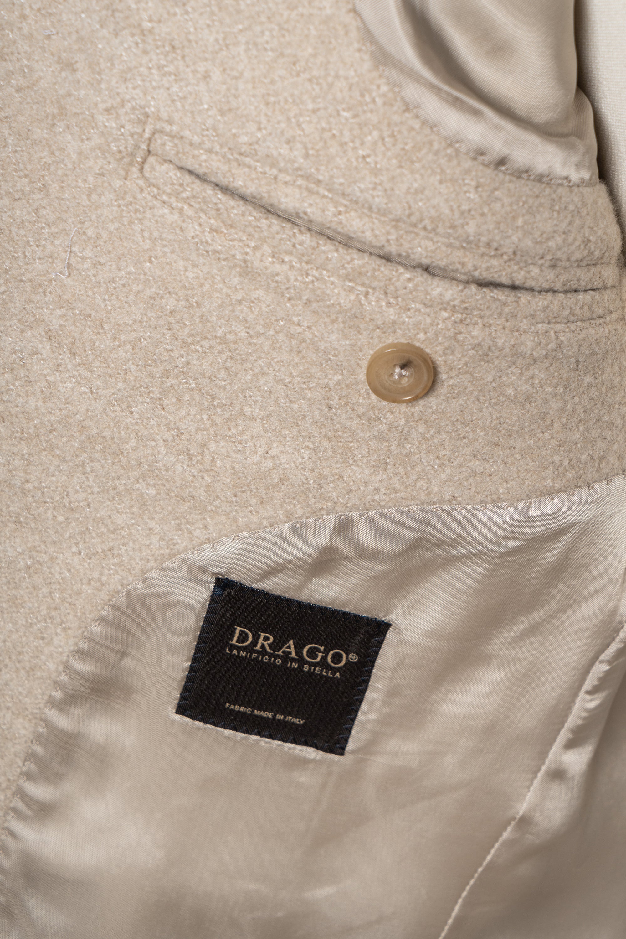 MTO Beige Wool Silk Polo Coat #664