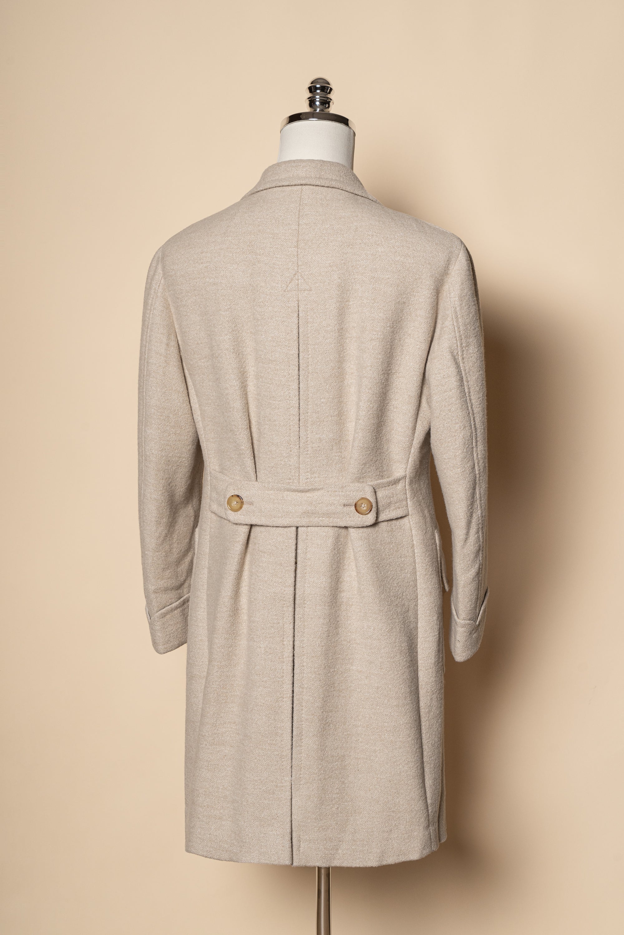 MTO Beige Wool Silk Polo Coat #664