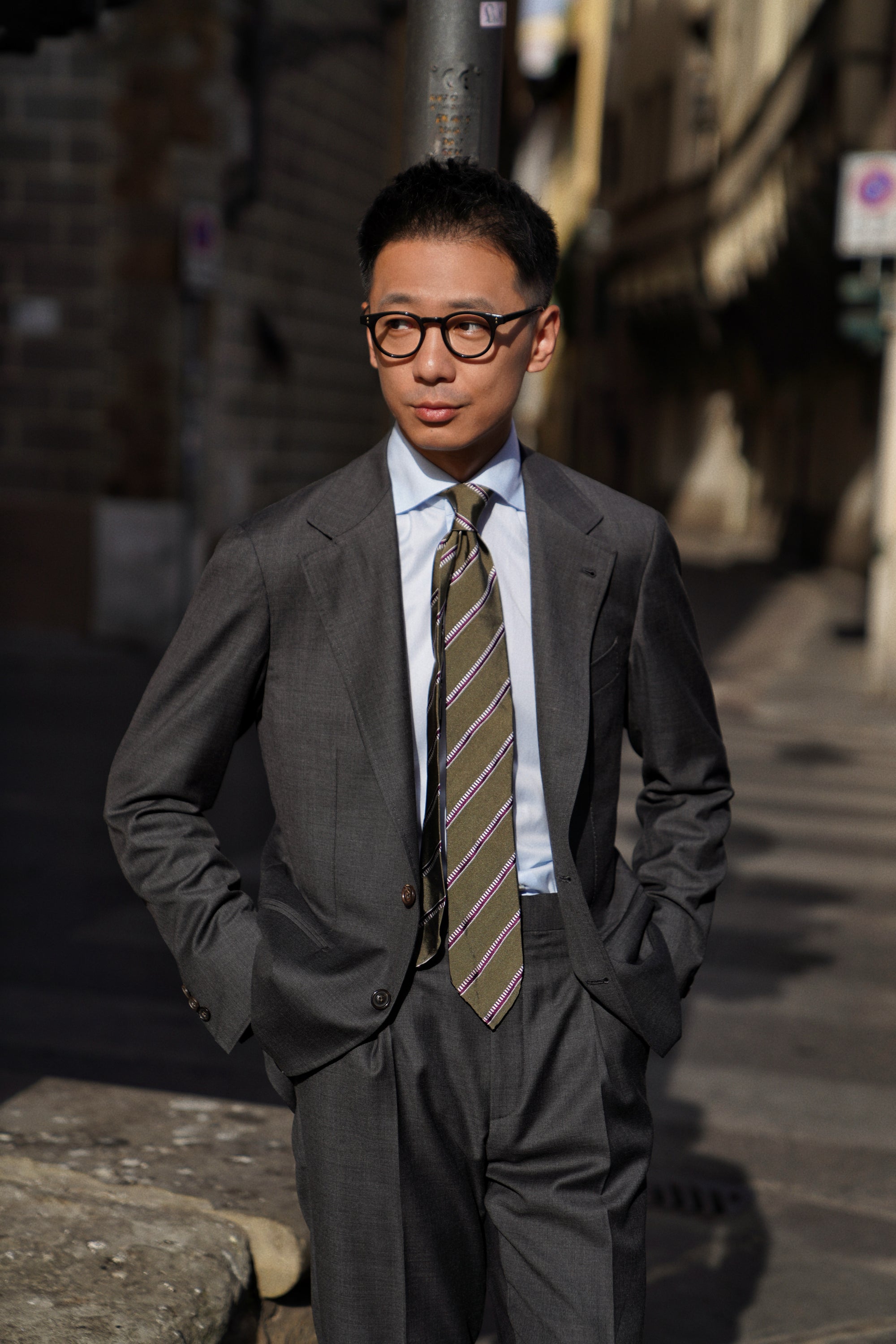 MTO Charcoal Sharkskin 17 Micron 130s Suit #405