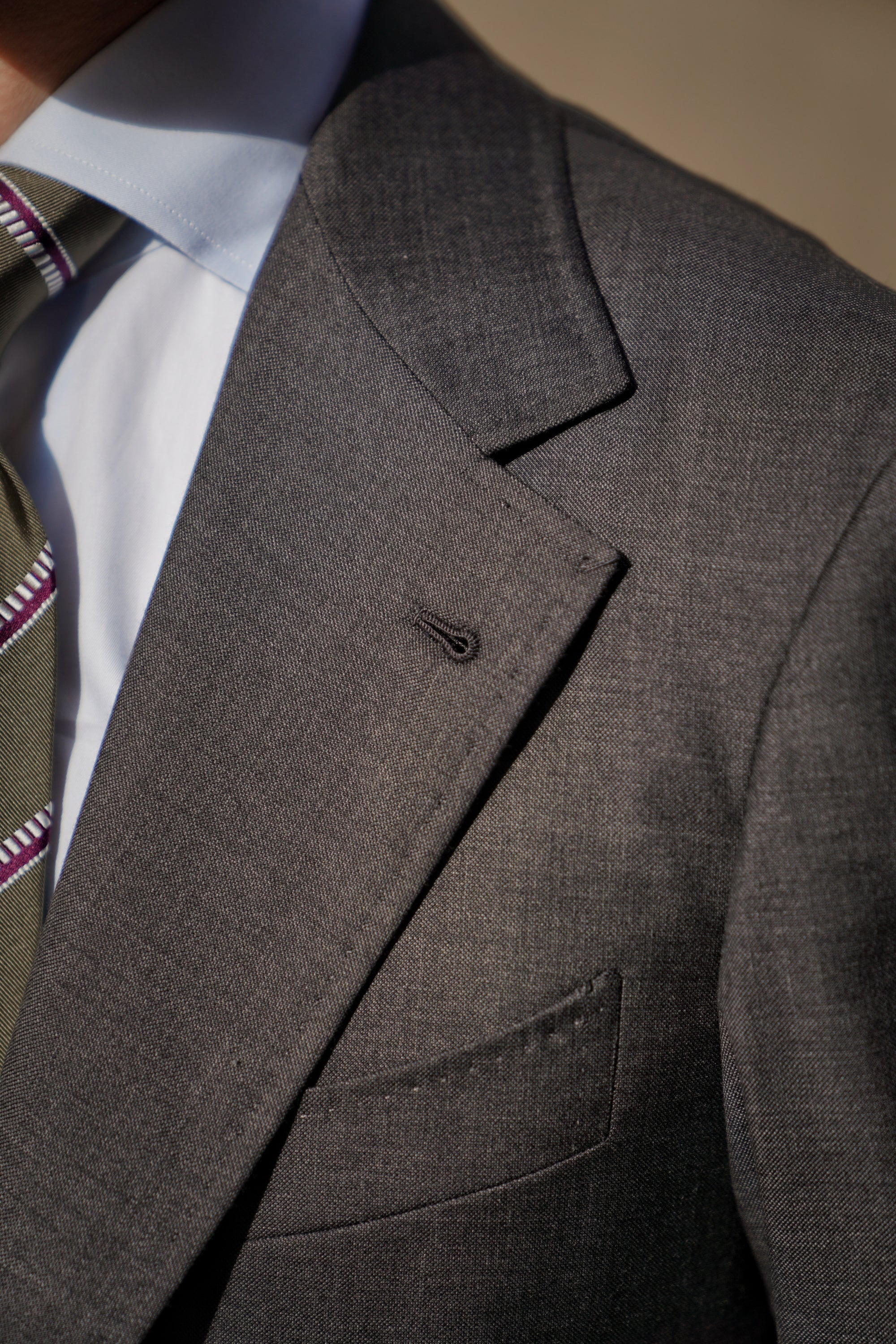 MTO Charcoal Sharkskin 17 Micron 130s Suit #405