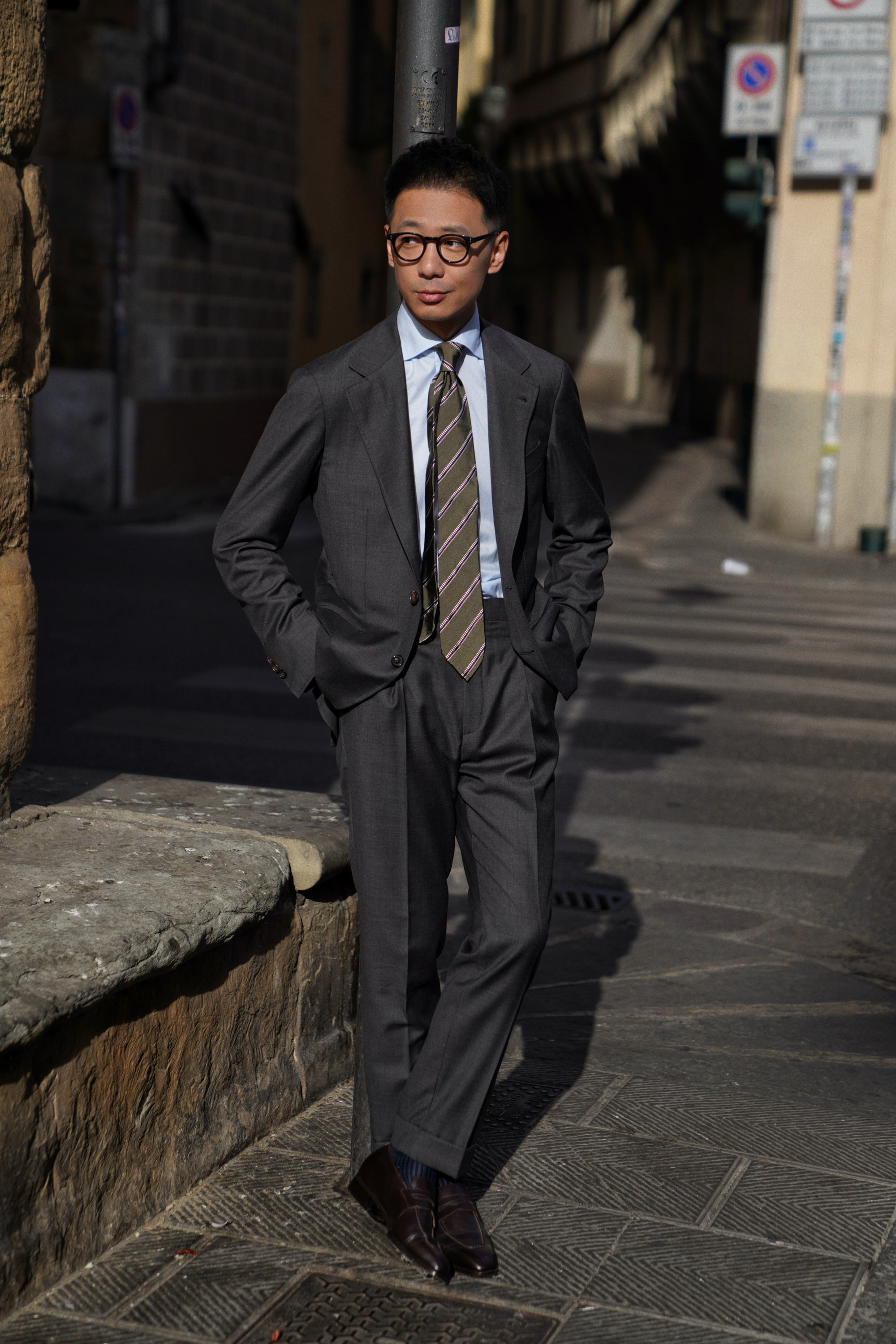 MTO Charcoal Sharkskin 17 Micron 130s Suit #405