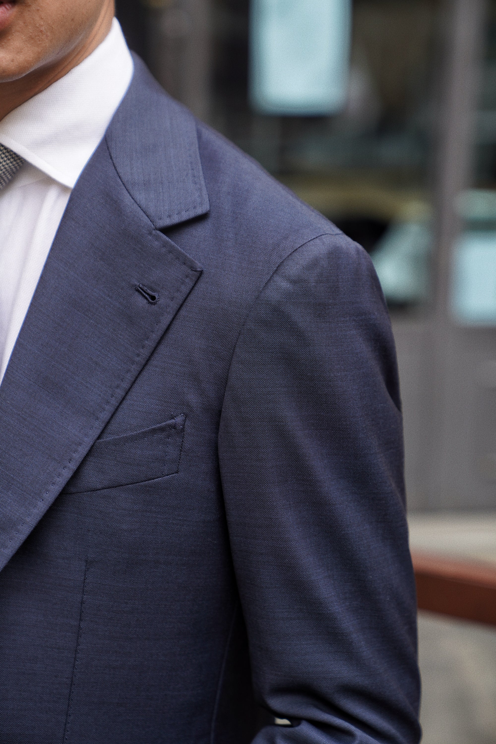 MTO Navy Sharkskin 17 Micron 130s Suit #406
