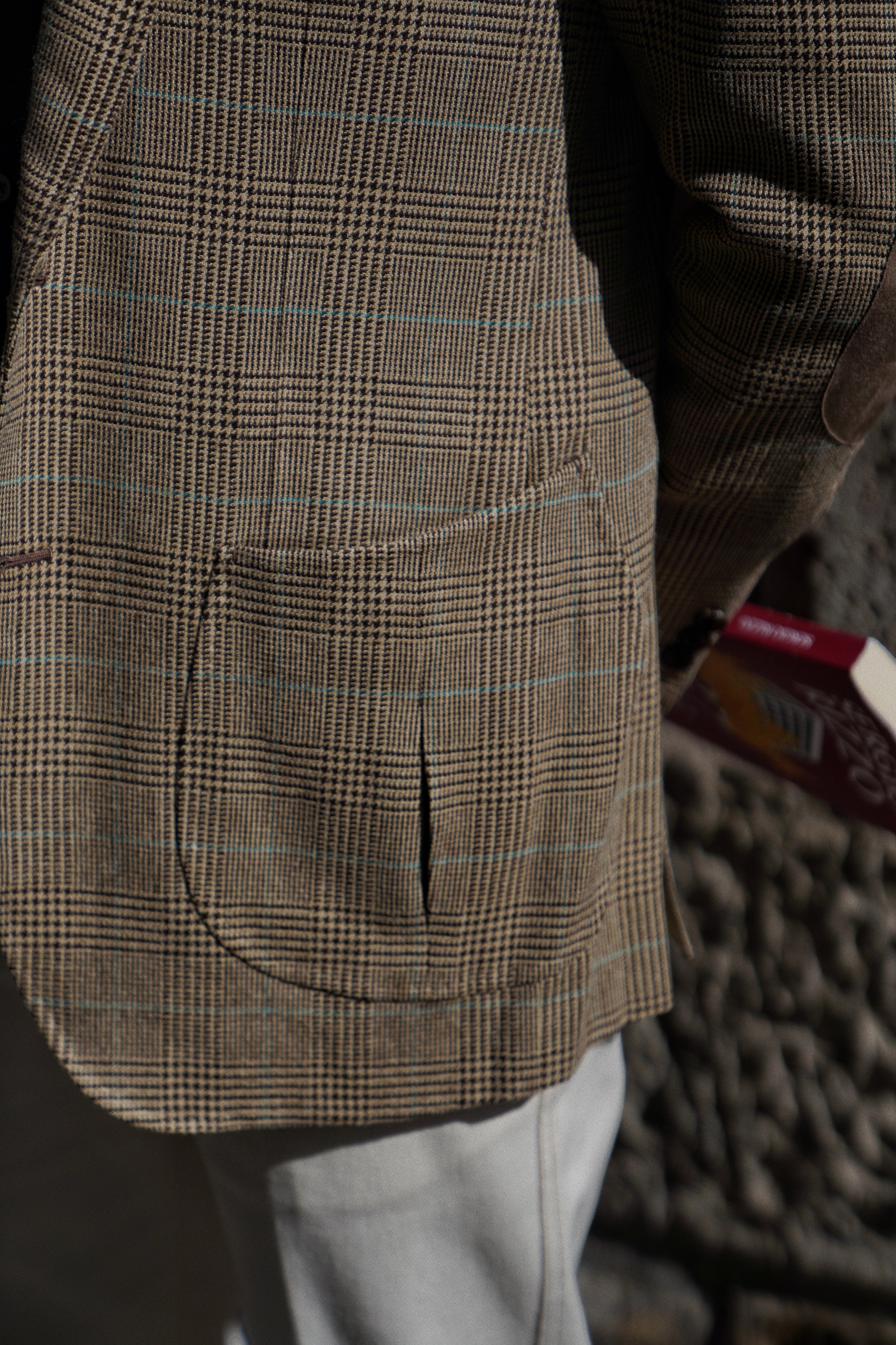 MTO Mocha Glen Check Linen Cotton Jacket #647