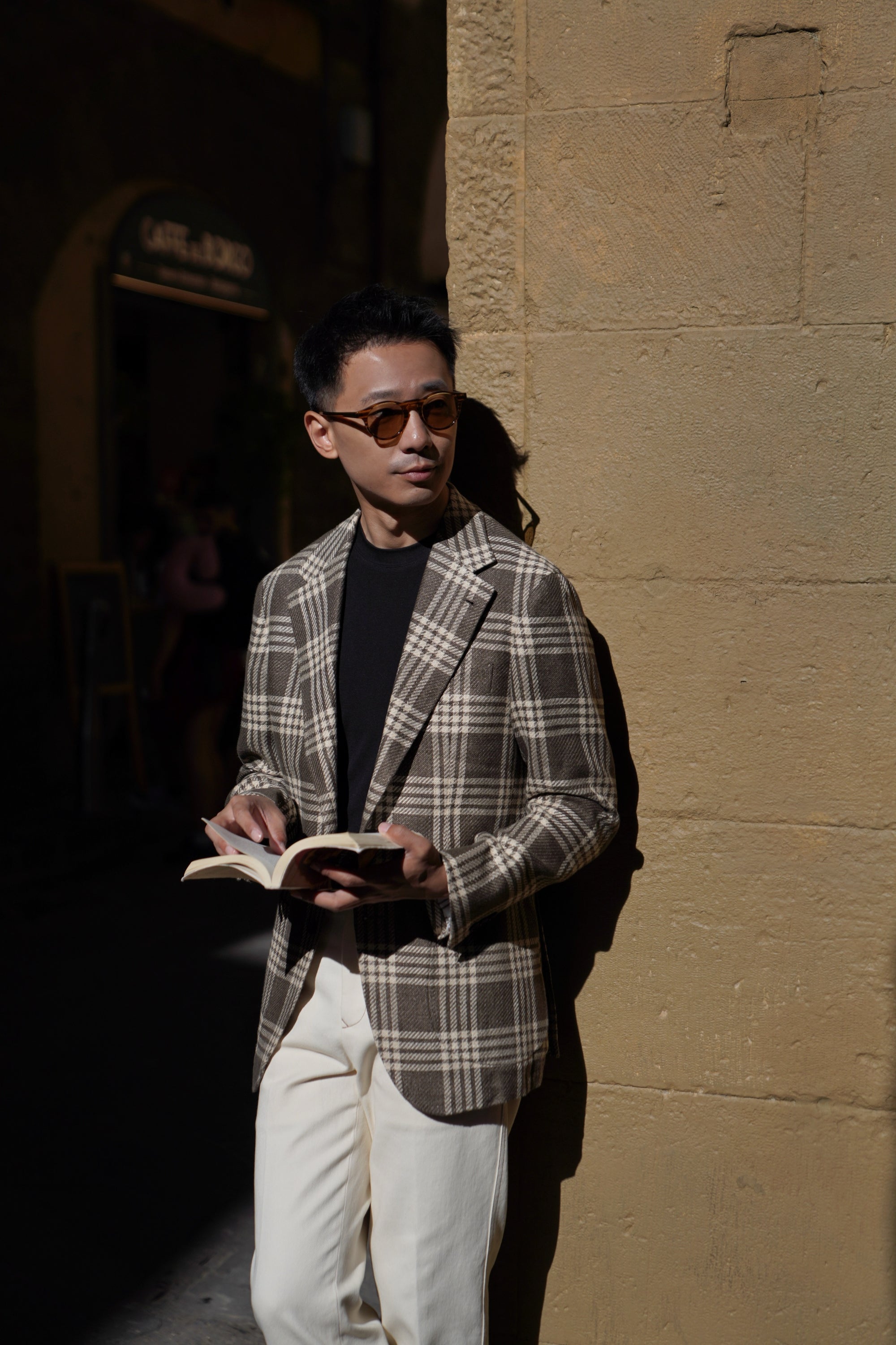MTO Khaki Plaid Linen Cotton Jacket