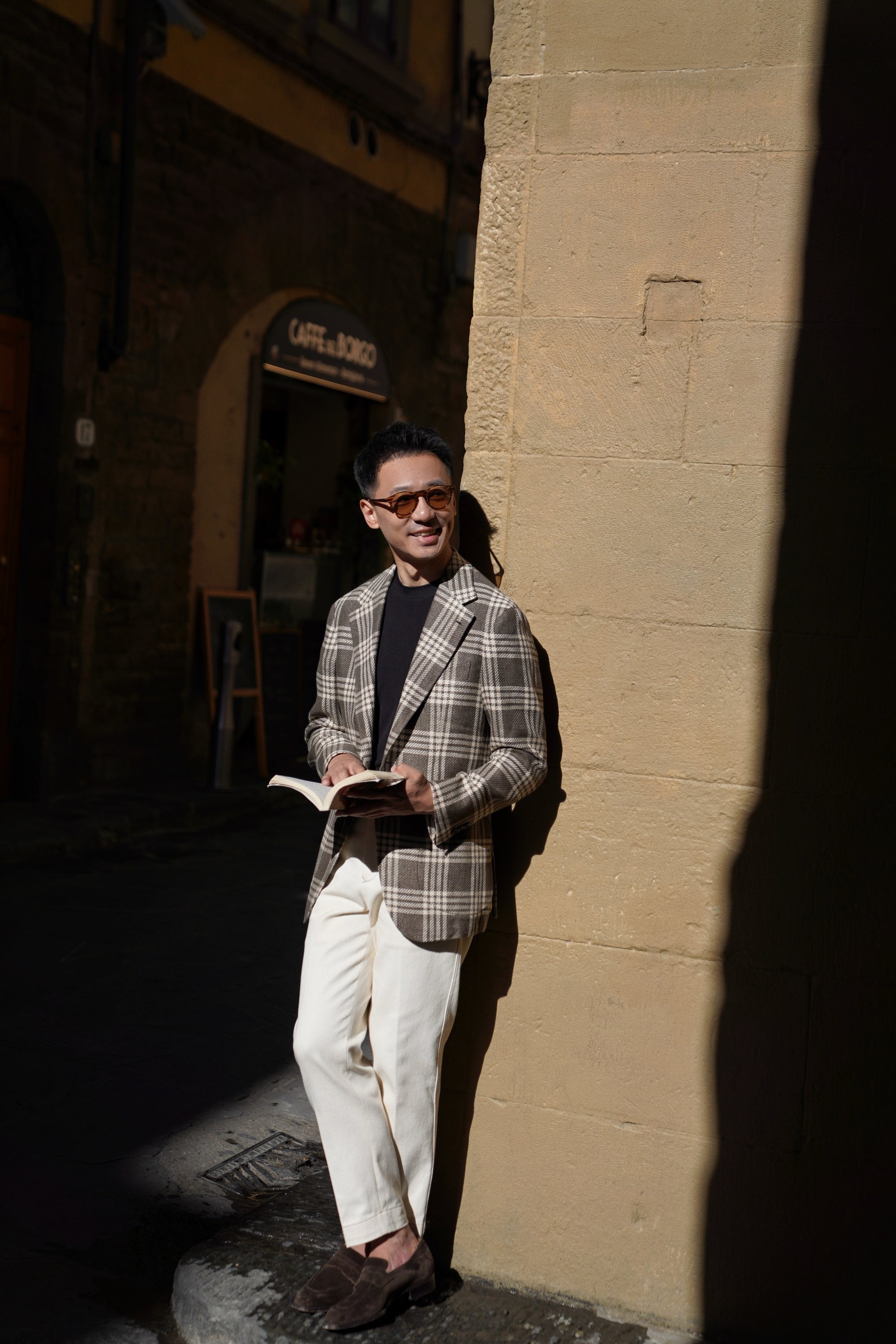 MTO Khaki Plaid Linen Cotton Jacket
