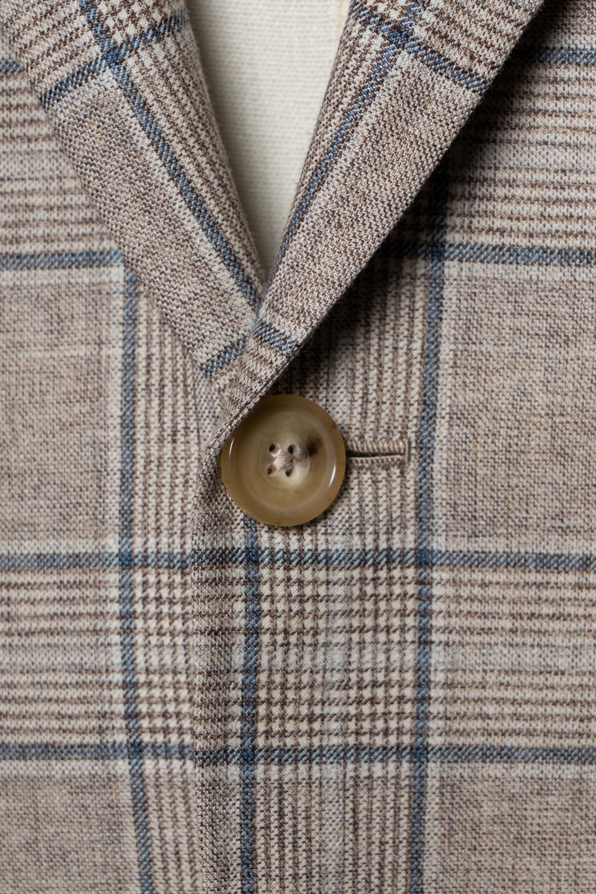 MTO Light Brown Glen Check Silk Cotton Wool Jacket #669