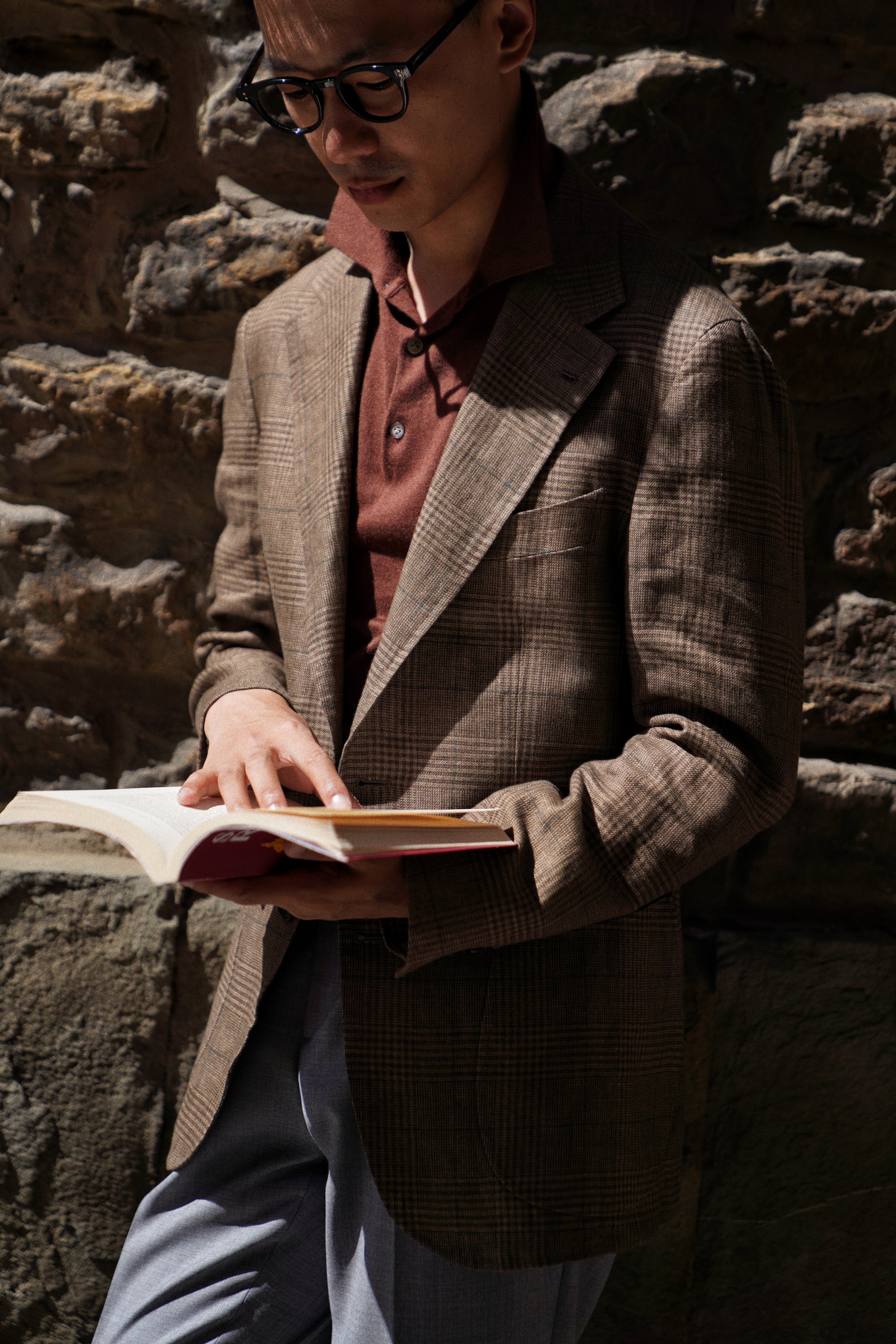 MTO Brown Green Glen Check Linen Jacket #497