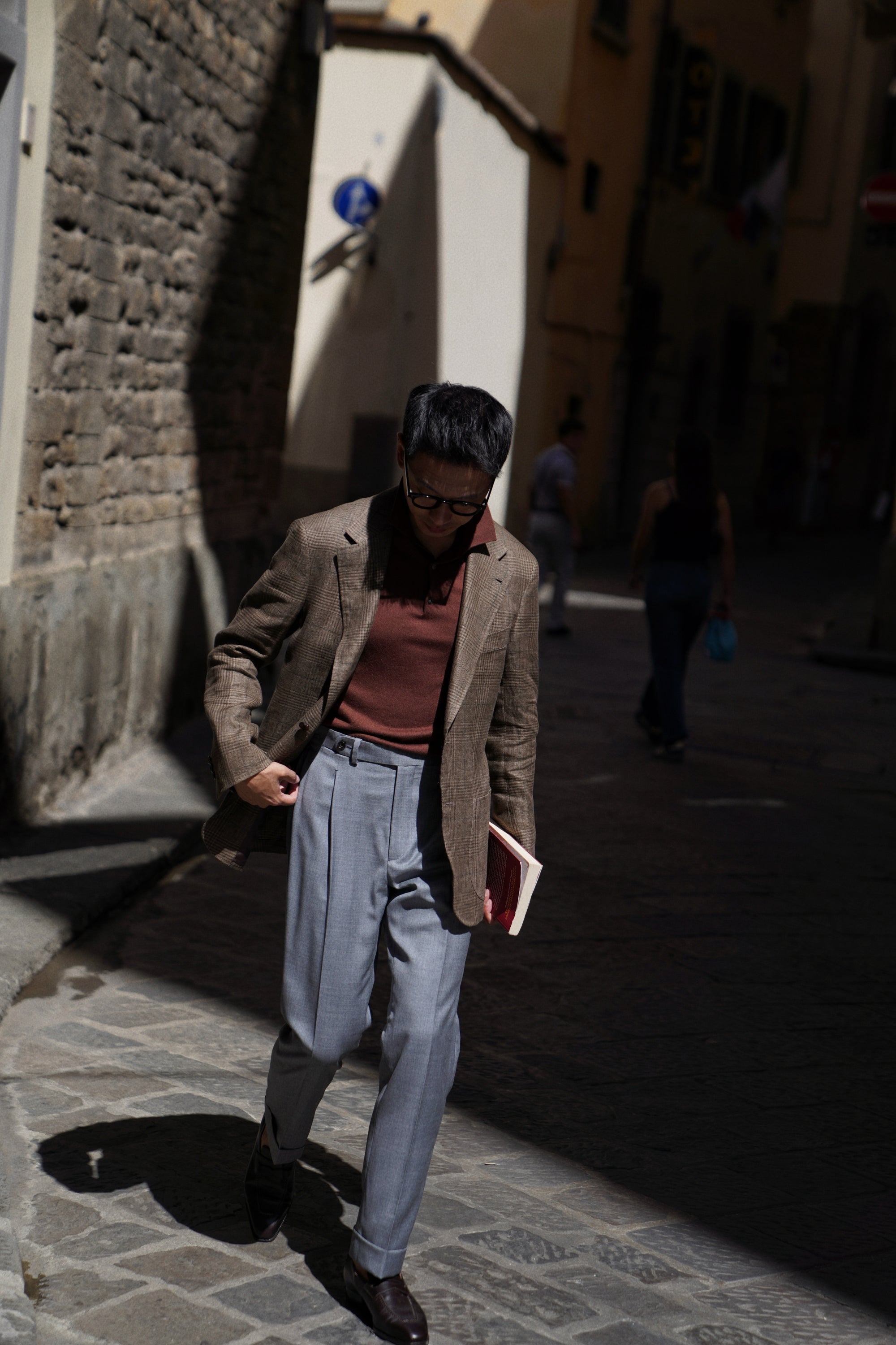 MTO Brown Green Glen Check Linen Jacket #497