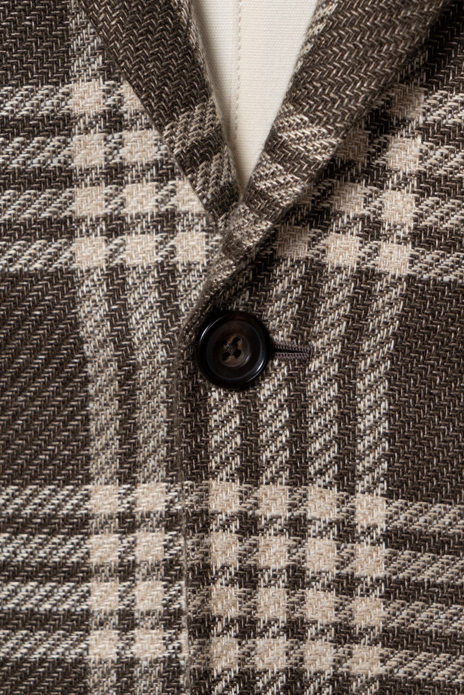 MTO Khaki Plaid Linen Cotton Jacket